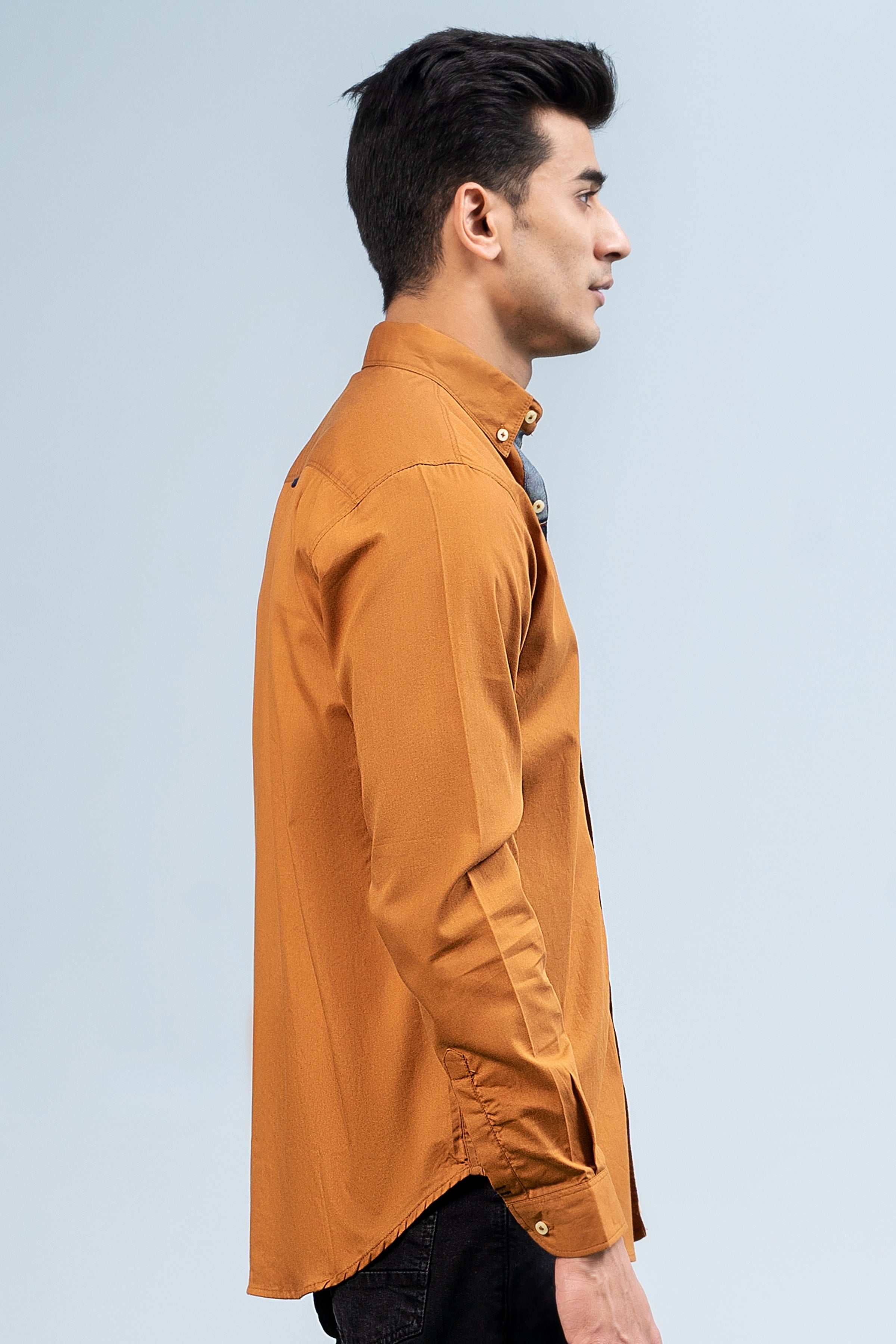 CASUAL SHIRT MUSTARD at Charcoal Clothing