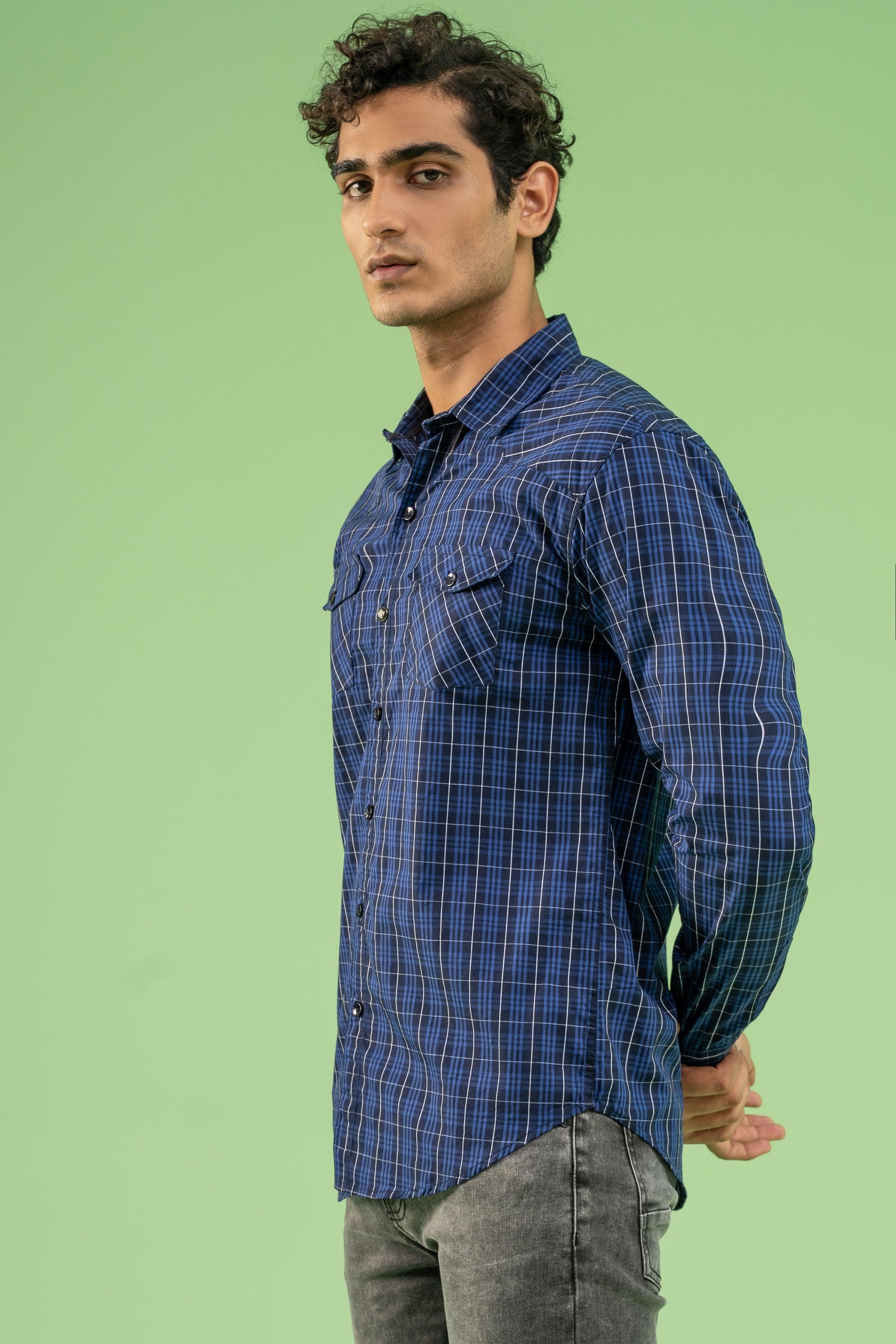 CASUAL SHIRT NAVY BLUE at Charcoal Clothing
