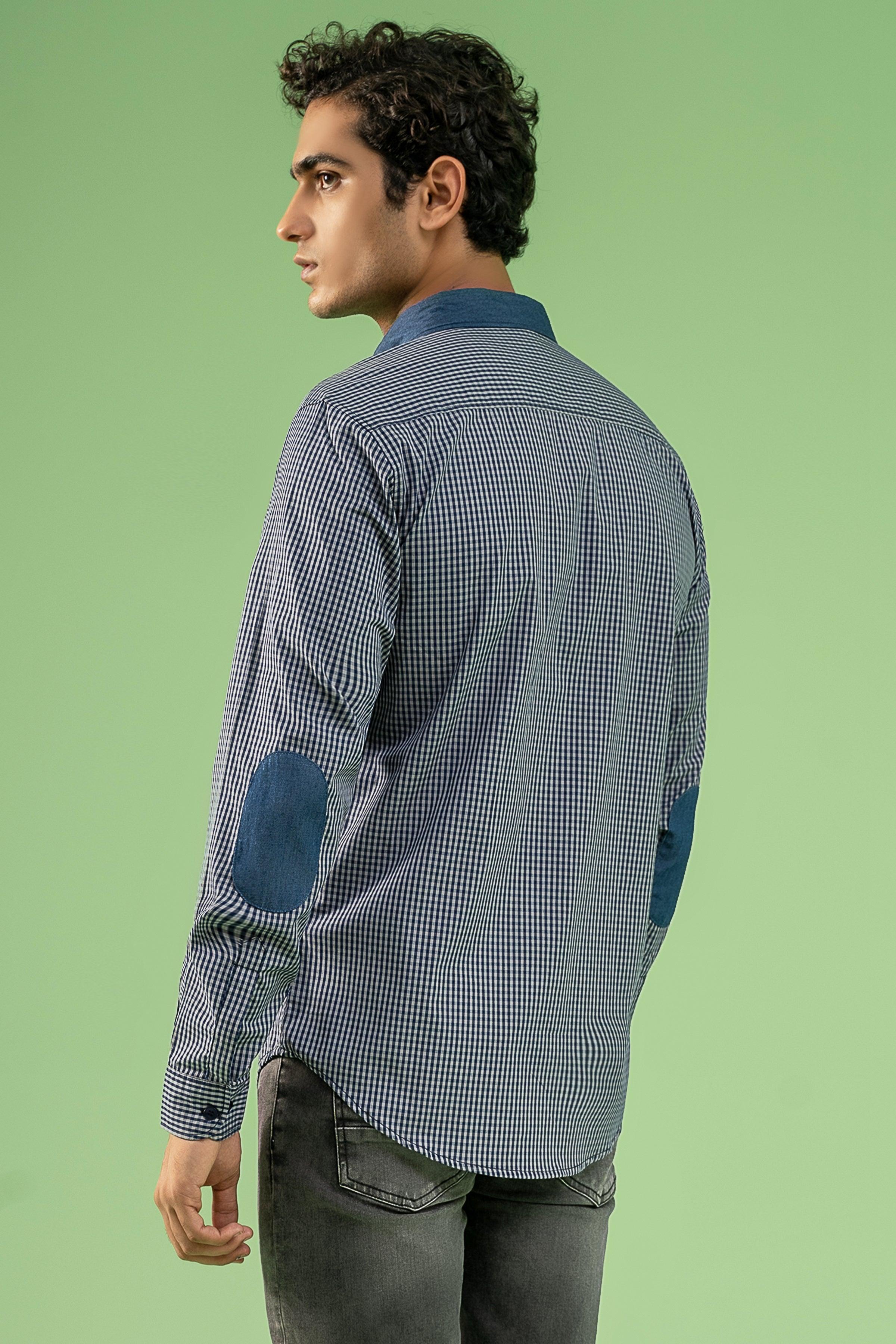 CASUAL SHIRT NAVY GREY at Charcoal Clothing