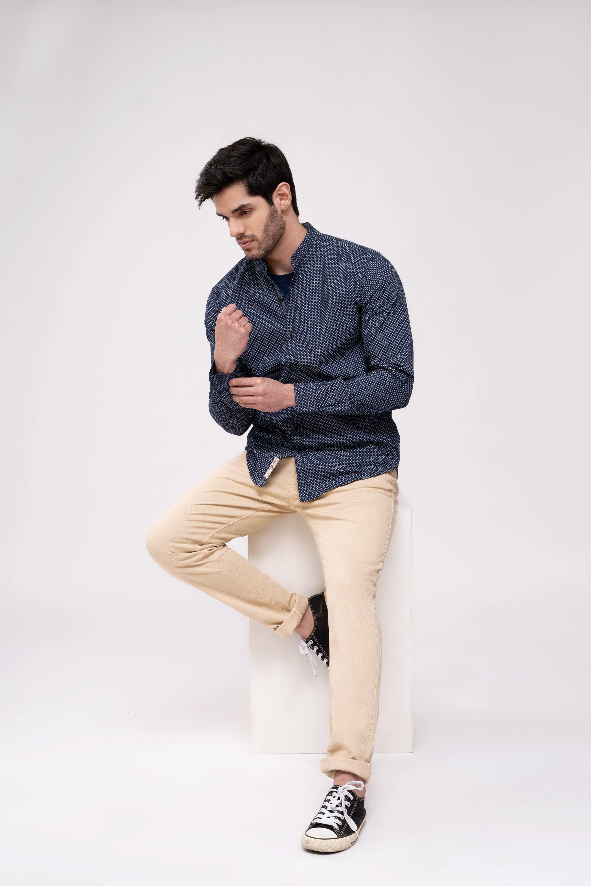CASUAL SHIRT NAVY at Charcoal Clothing
