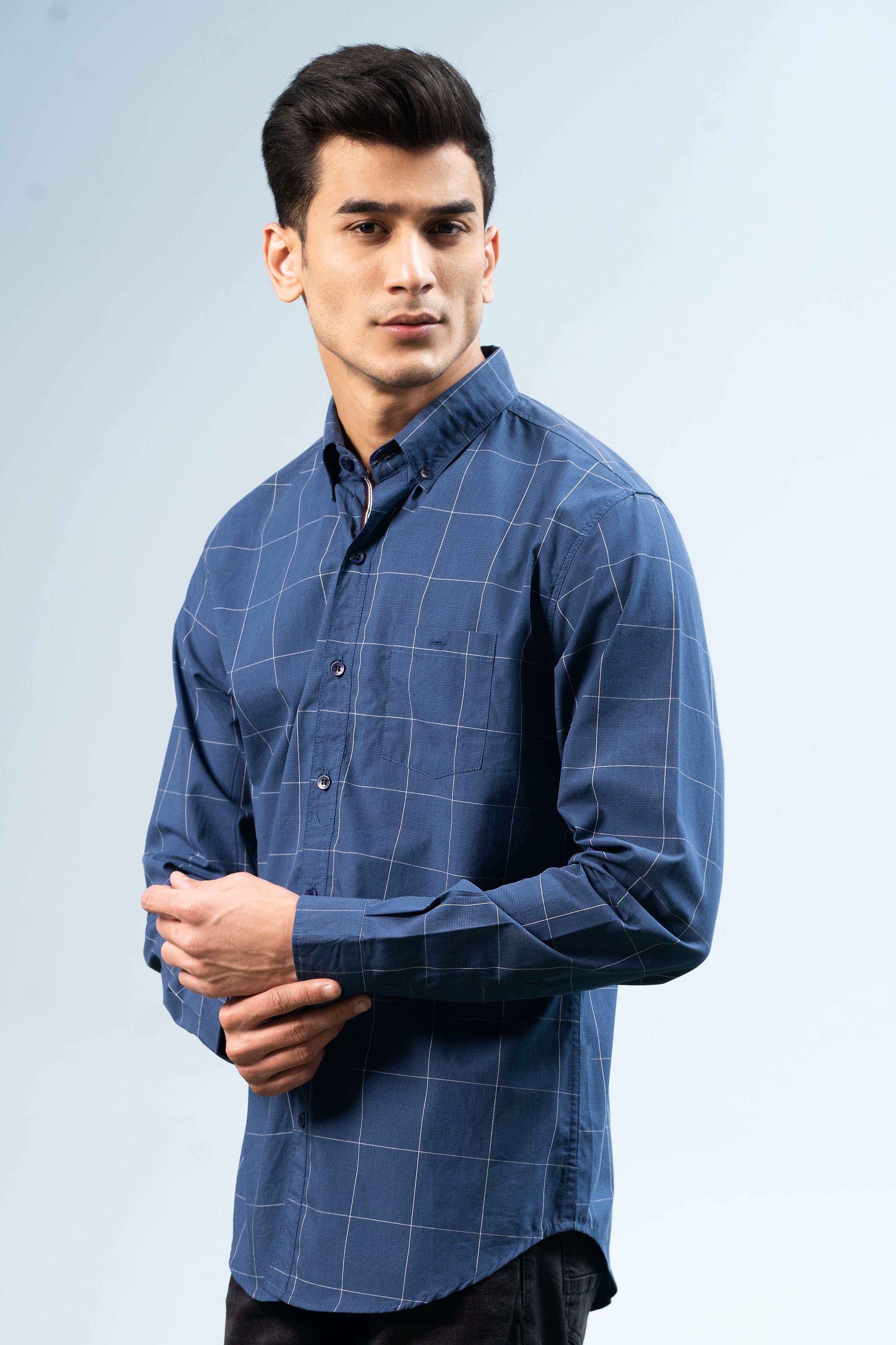 CASUAL SHIRT NAVY at Charcoal Clothing