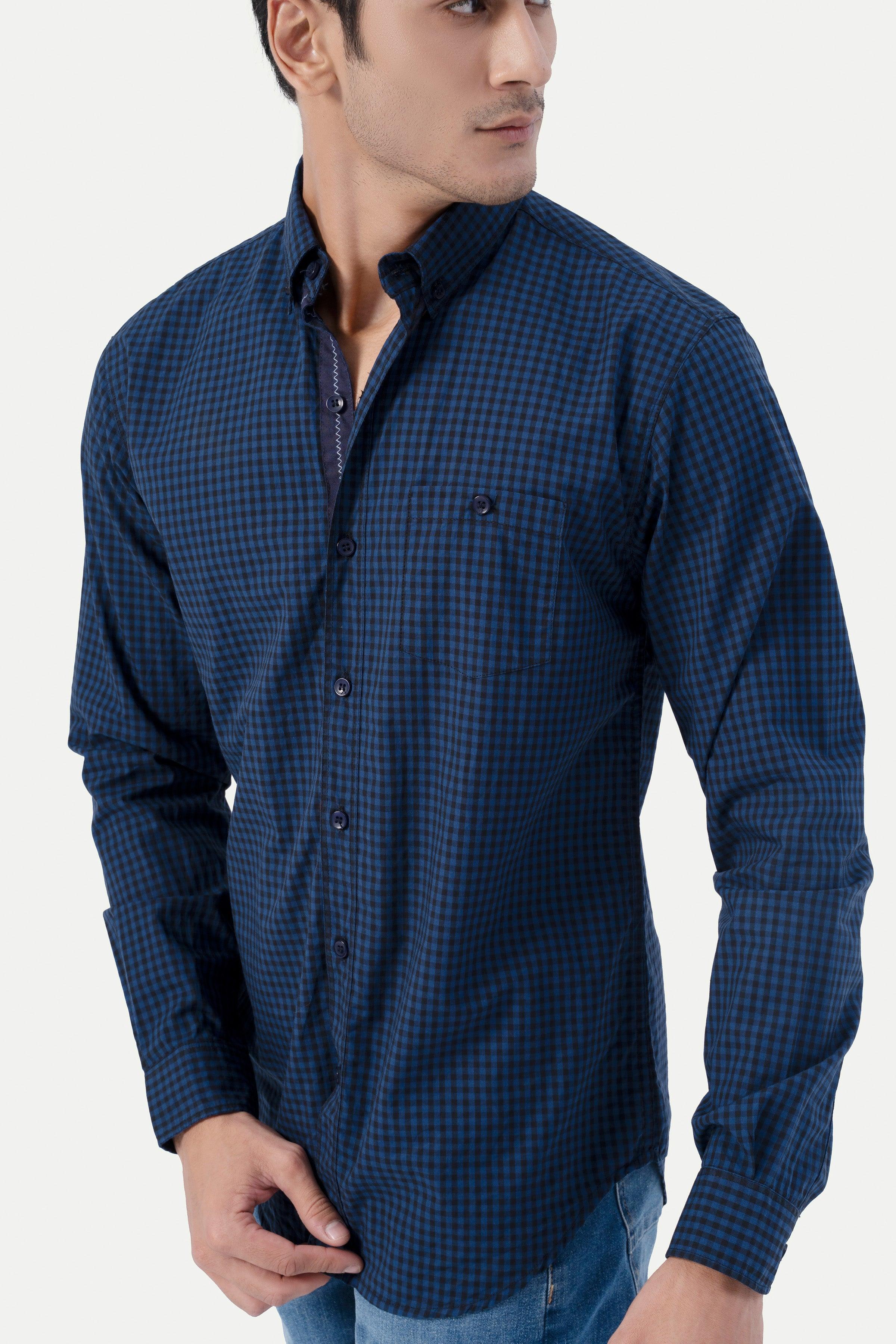 CASUAL SHIRT NAVY at Charcoal Clothing