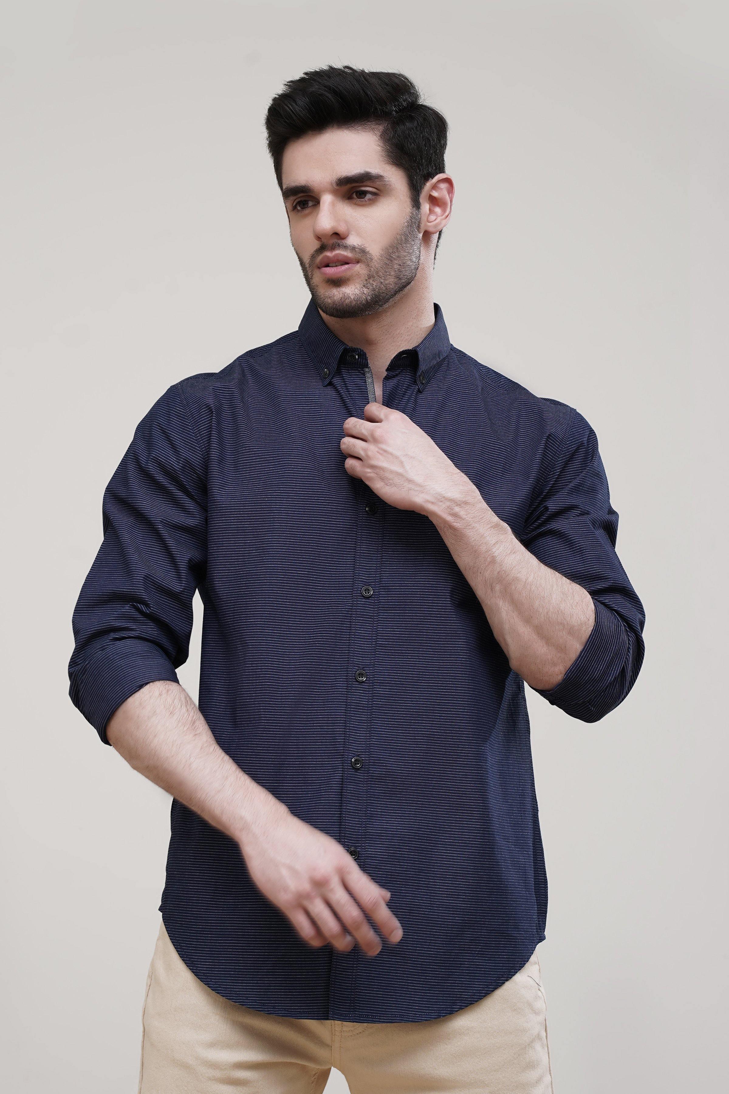 CASUAL SHIRT NAVY at Charcoal Clothing