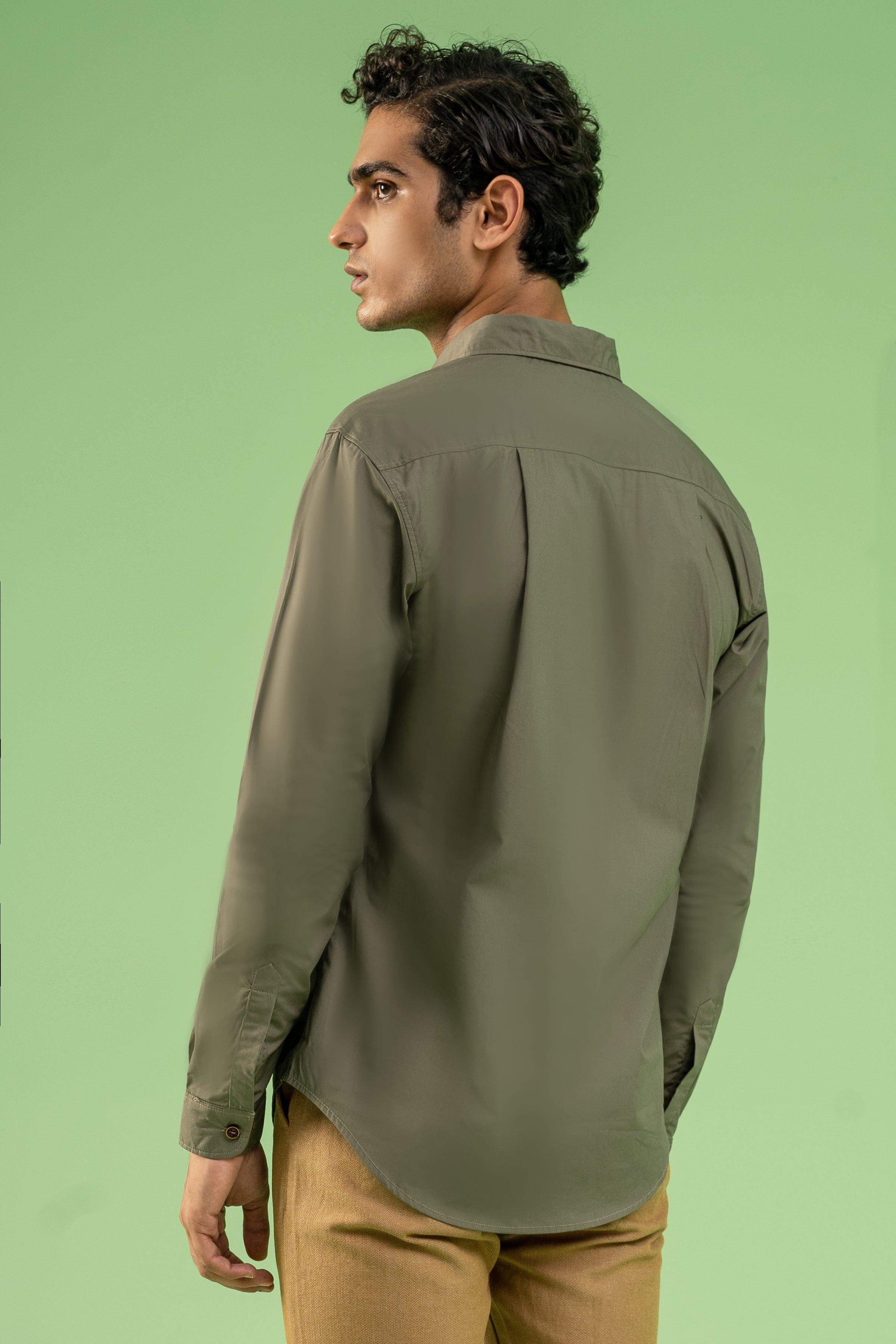 CASUAL SHIRT OLIVE GREEN at Charcoal Clothing