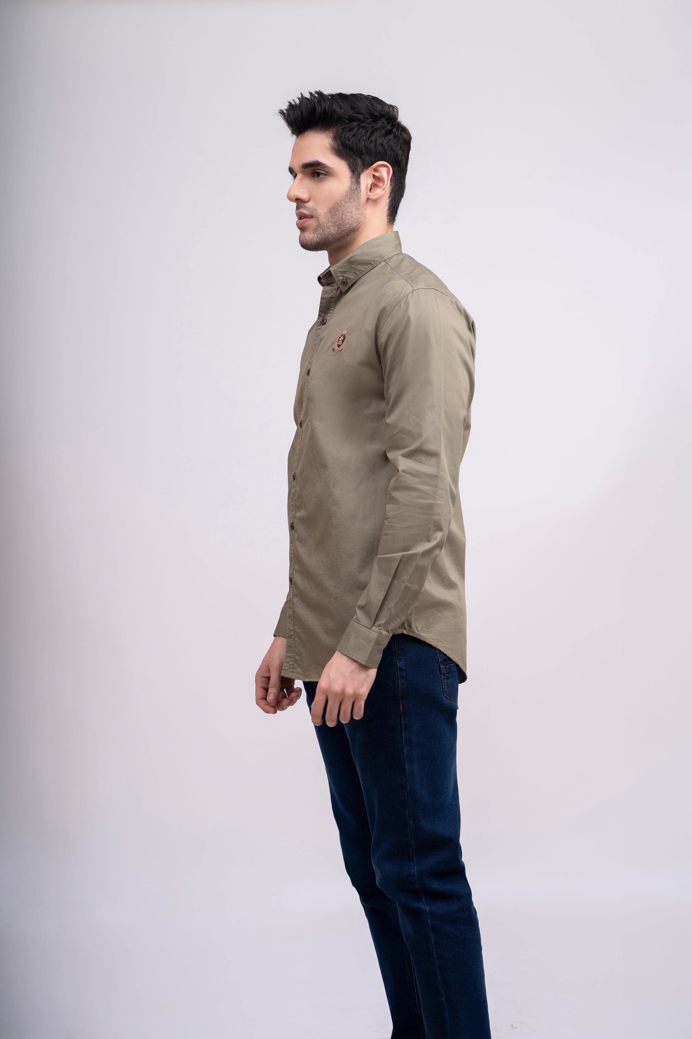 CASUAL SHIRT OLIVE at Charcoal Clothing