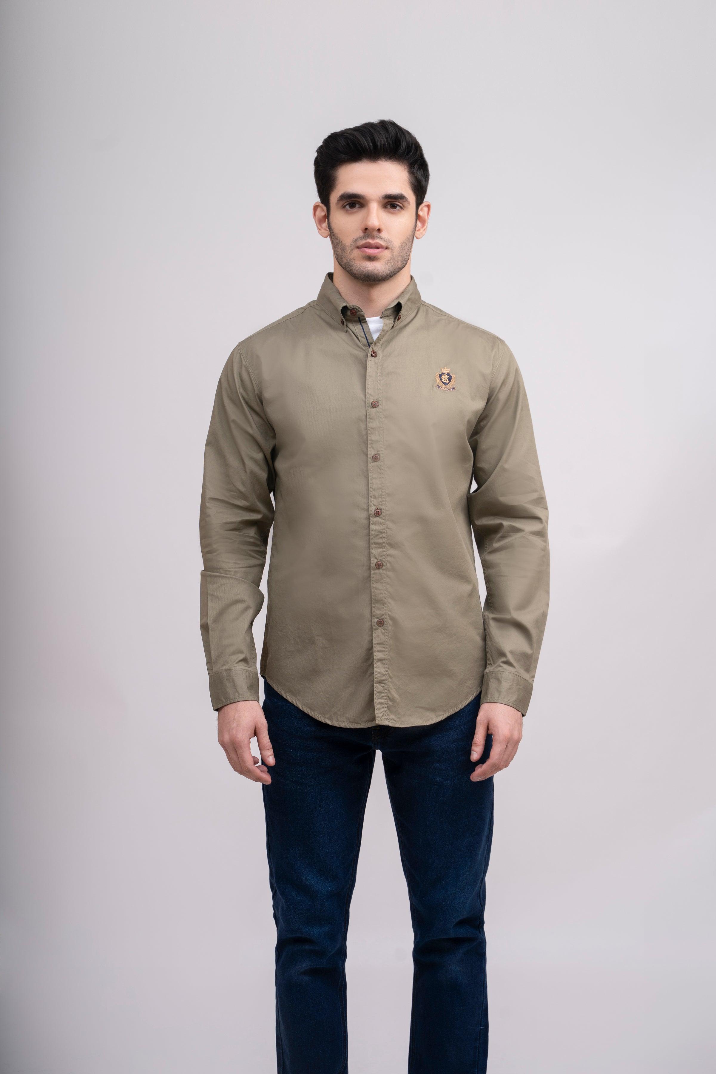 CASUAL SHIRT OLIVE at Charcoal Clothing