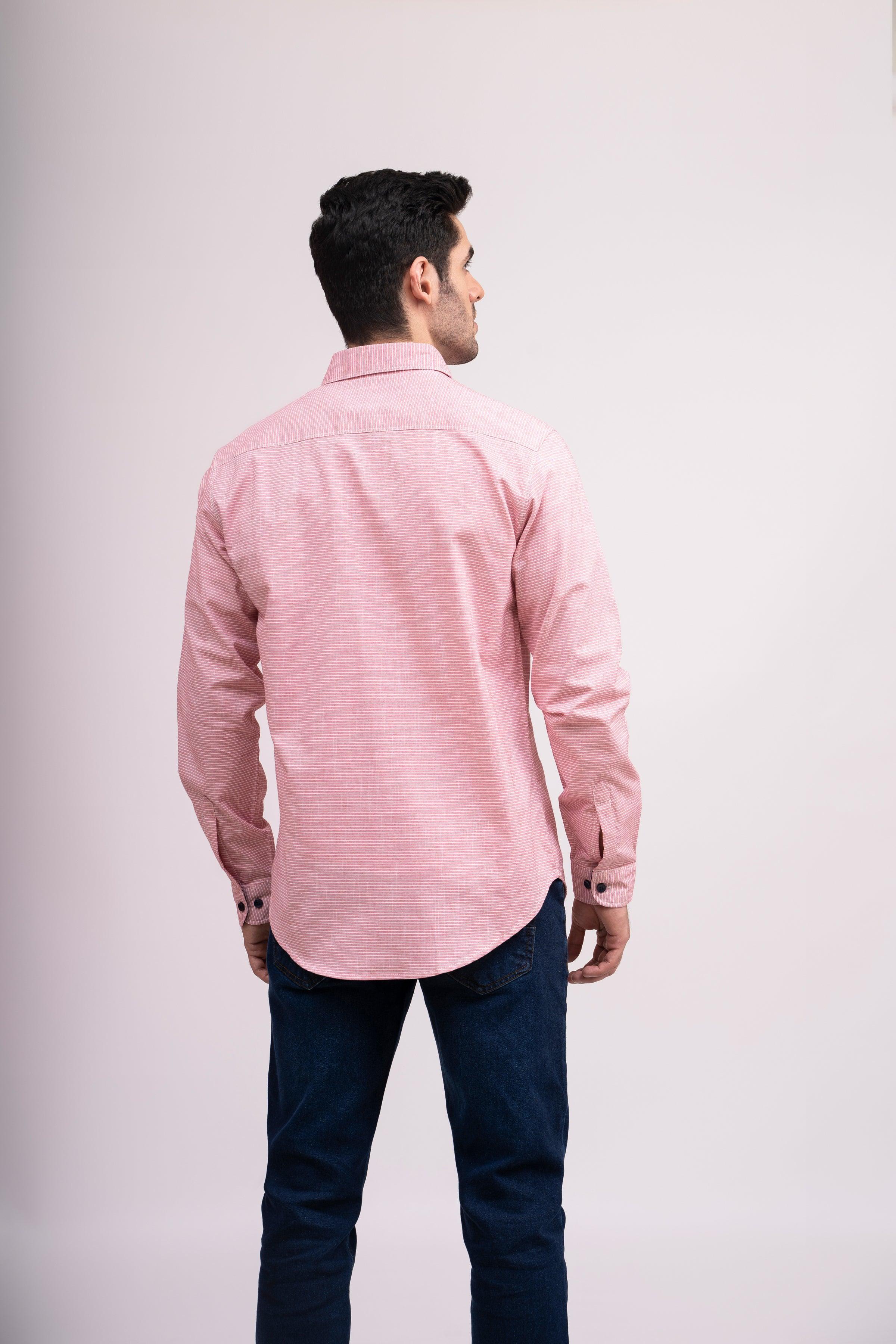 CASUAL SHIRT PINK WHITE at Charcoal Clothing