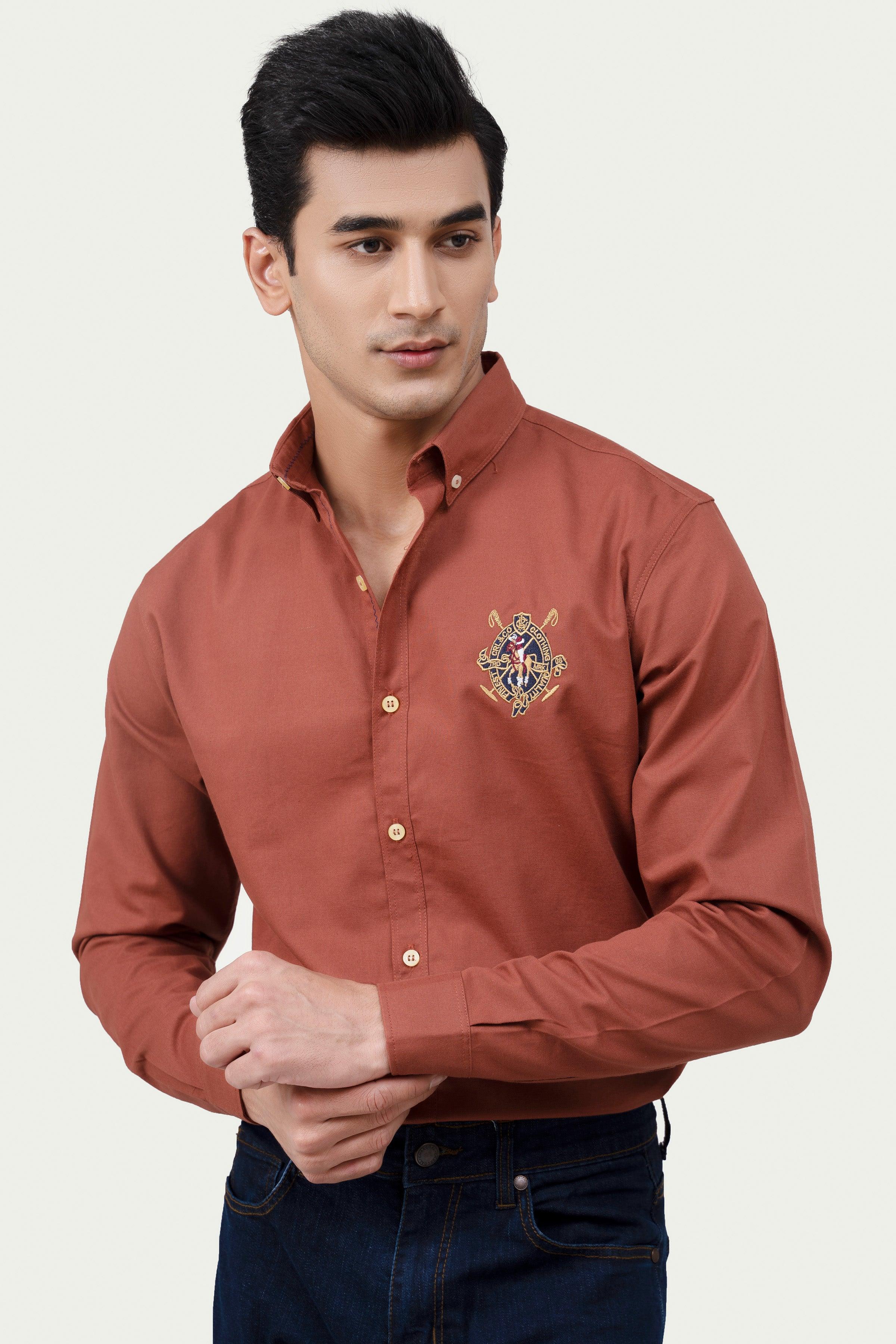 CASUAL SHIRT RUST at Charcoal Clothing