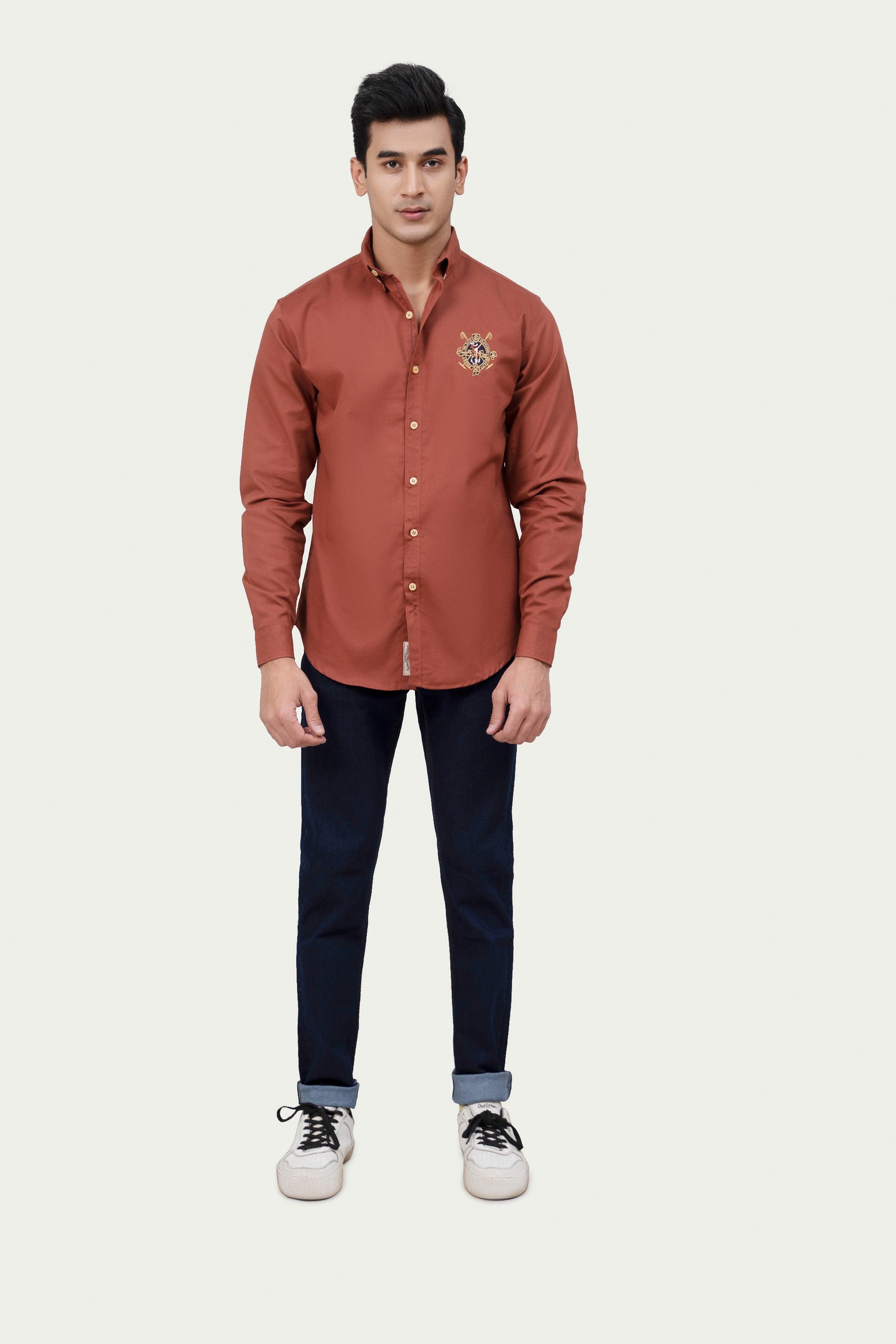 CASUAL SHIRT RUST at Charcoal Clothing