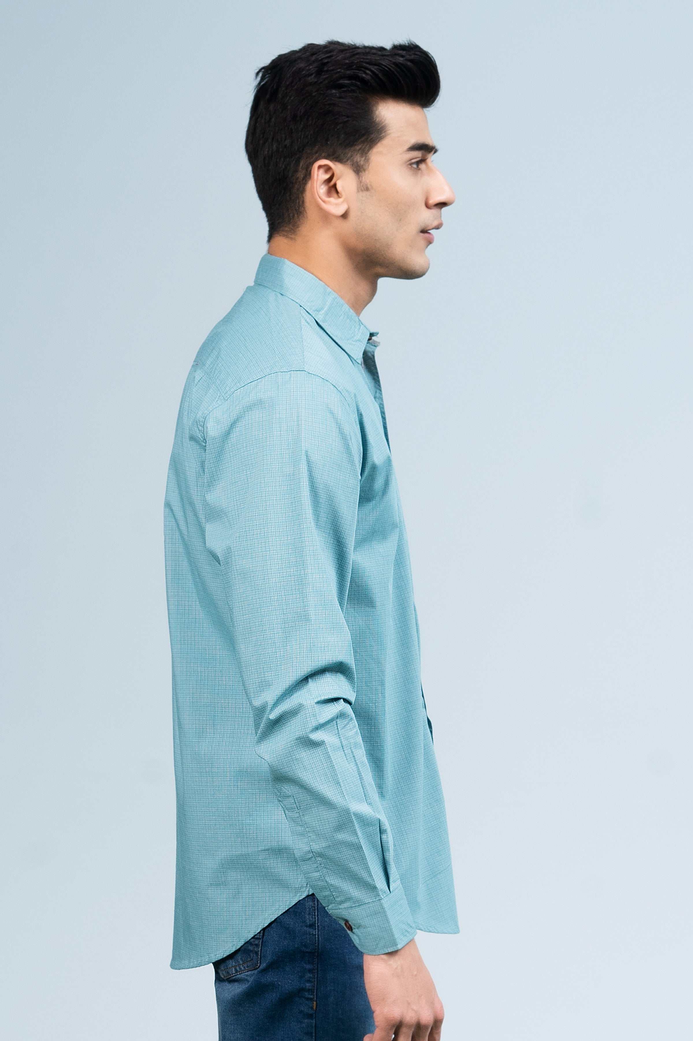 CASUAL SHIRT SEA GREEN at Charcoal Clothing