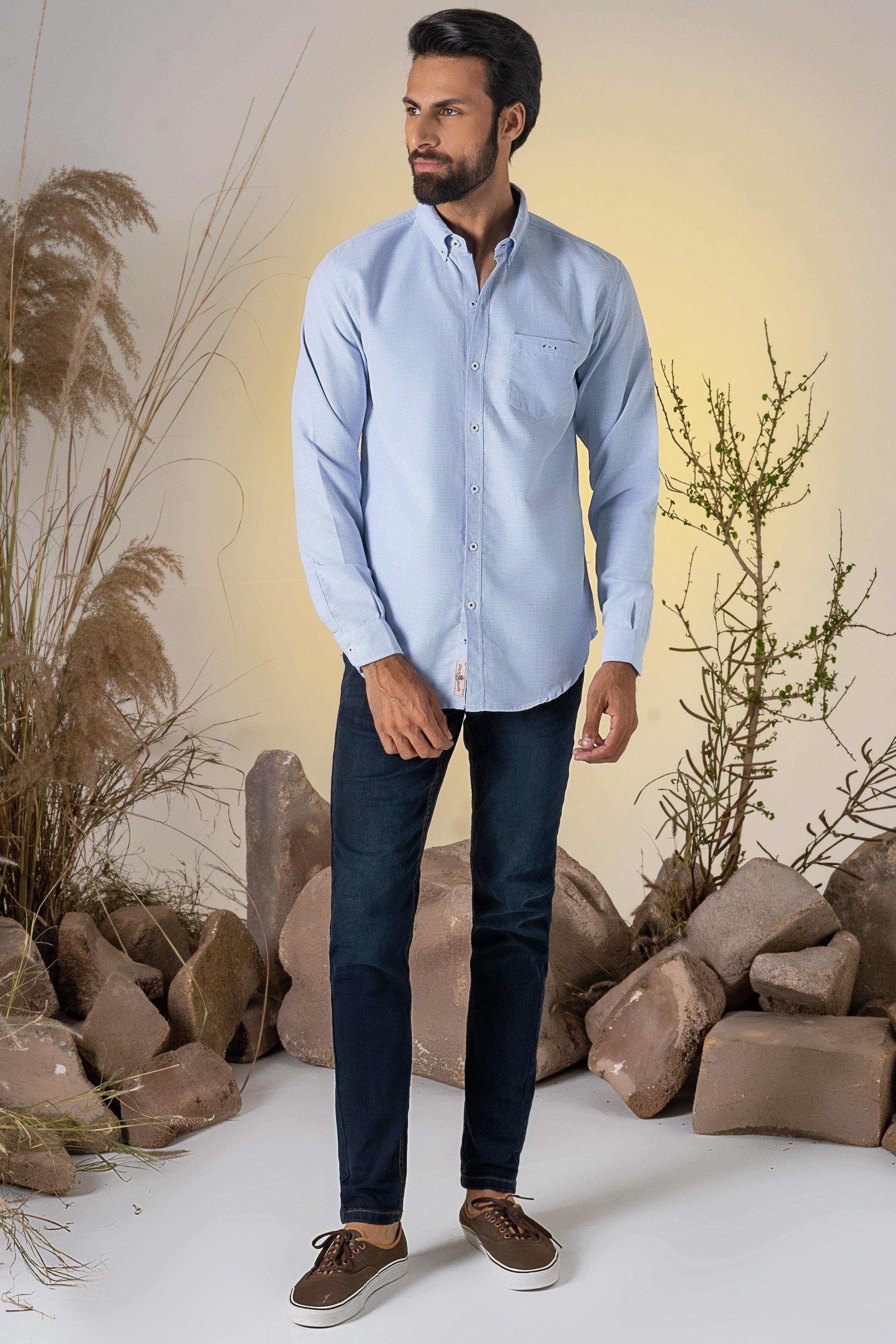 CASUAL SHIRT SKY BLUE at Charcoal Clothing