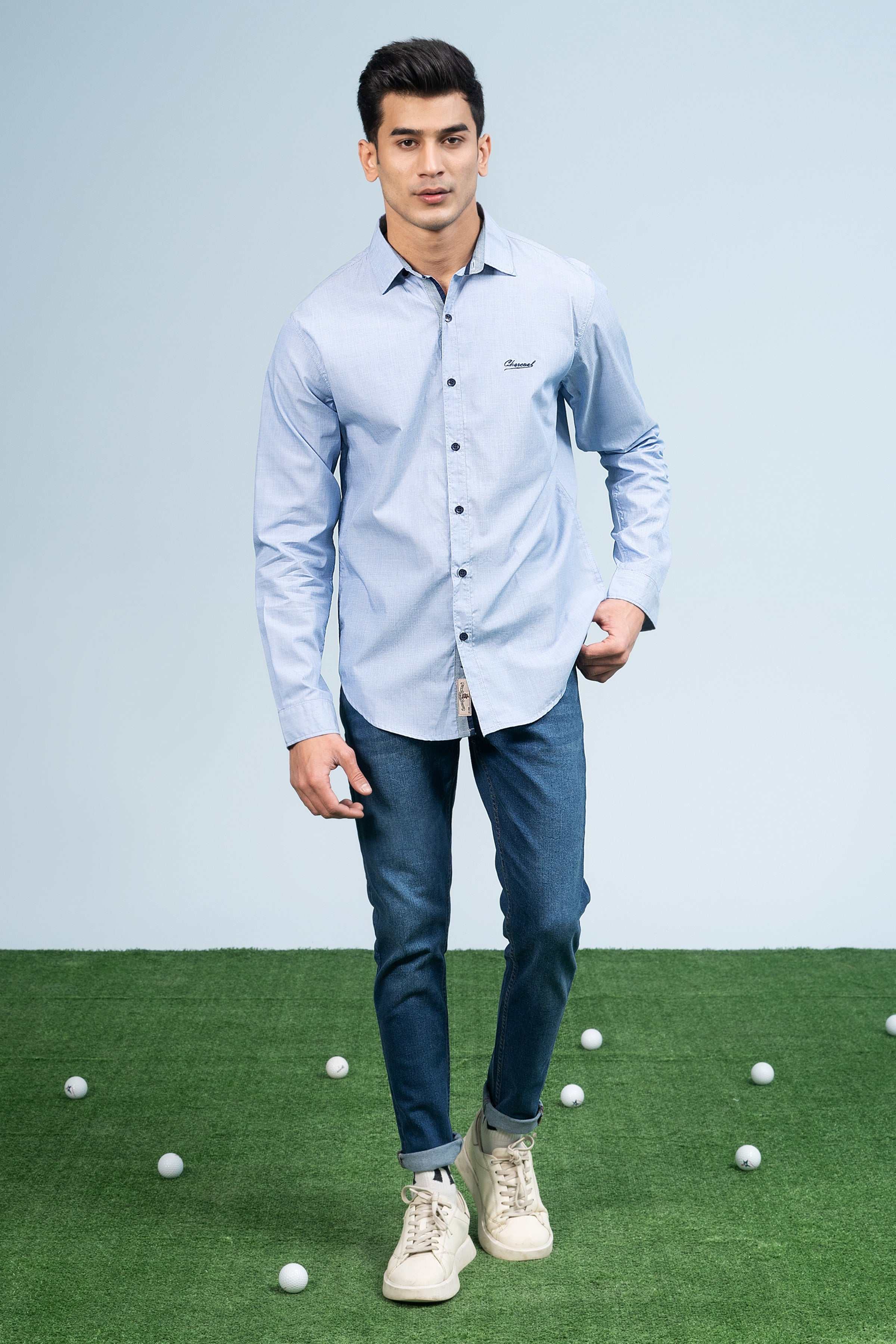 CASUAL SHIRT SKY BLUE at Charcoal Clothing