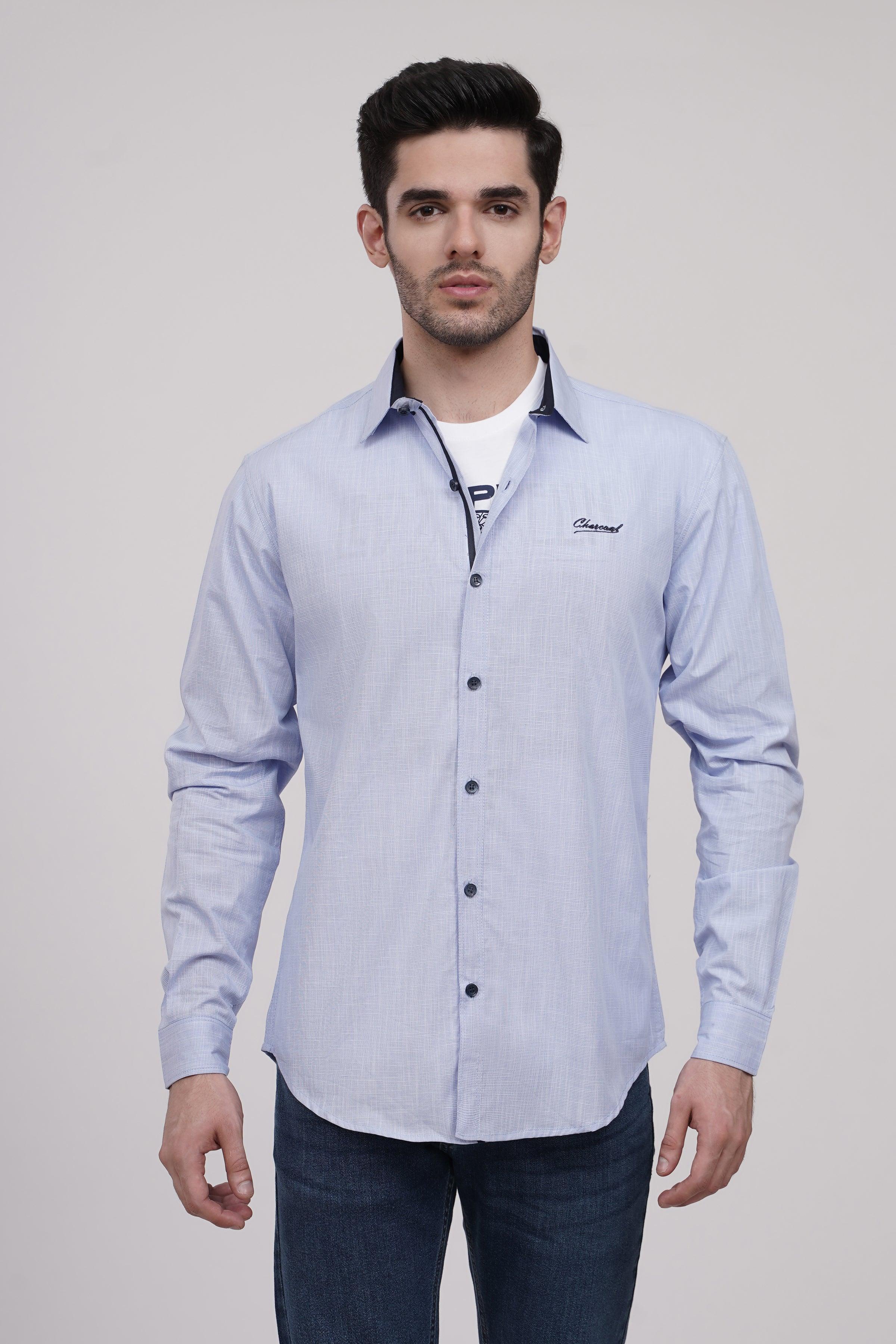 CASUAL SHIRT SKY BLUE at Charcoal Clothing