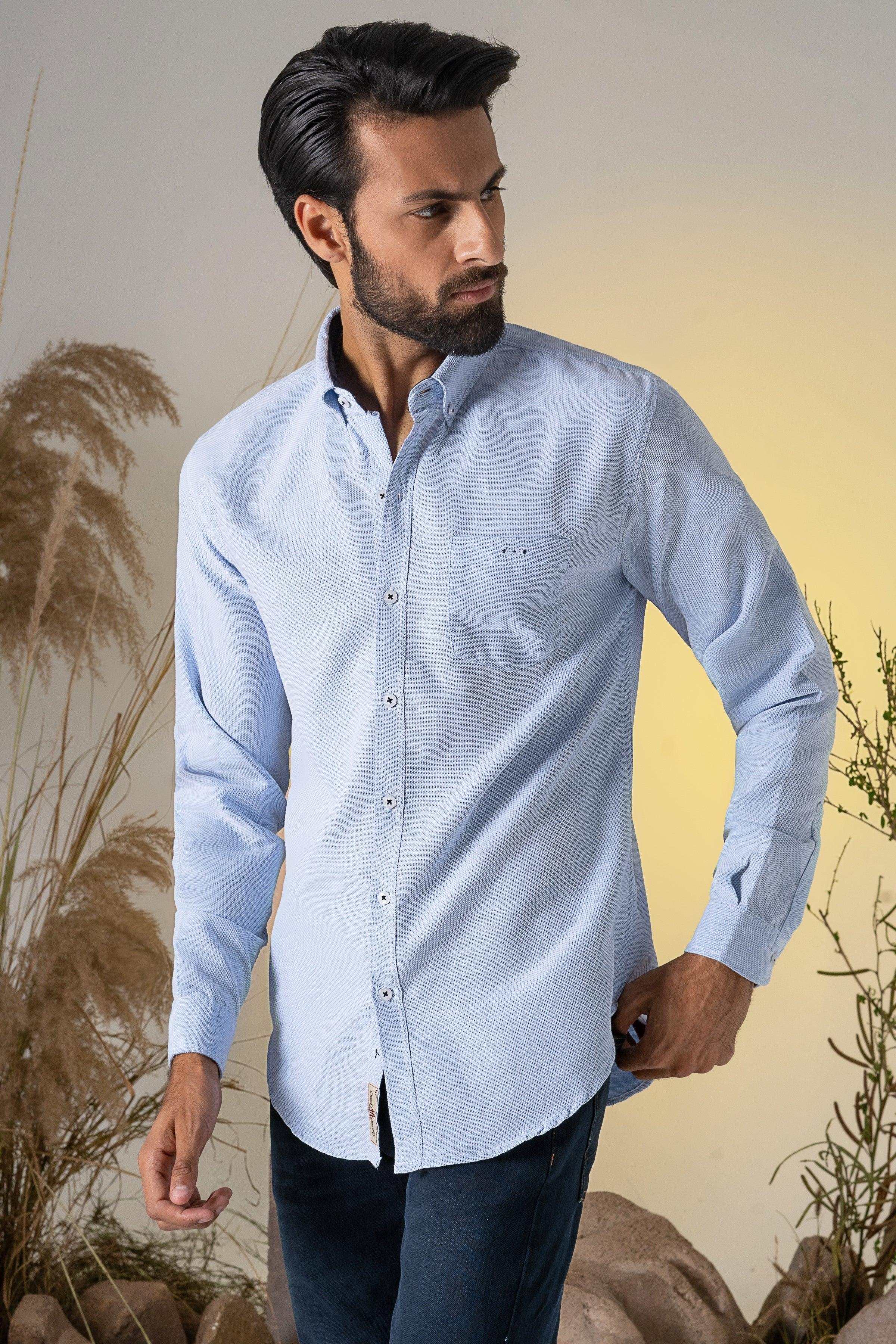 CASUAL SHIRT SKY BLUE at Charcoal Clothing