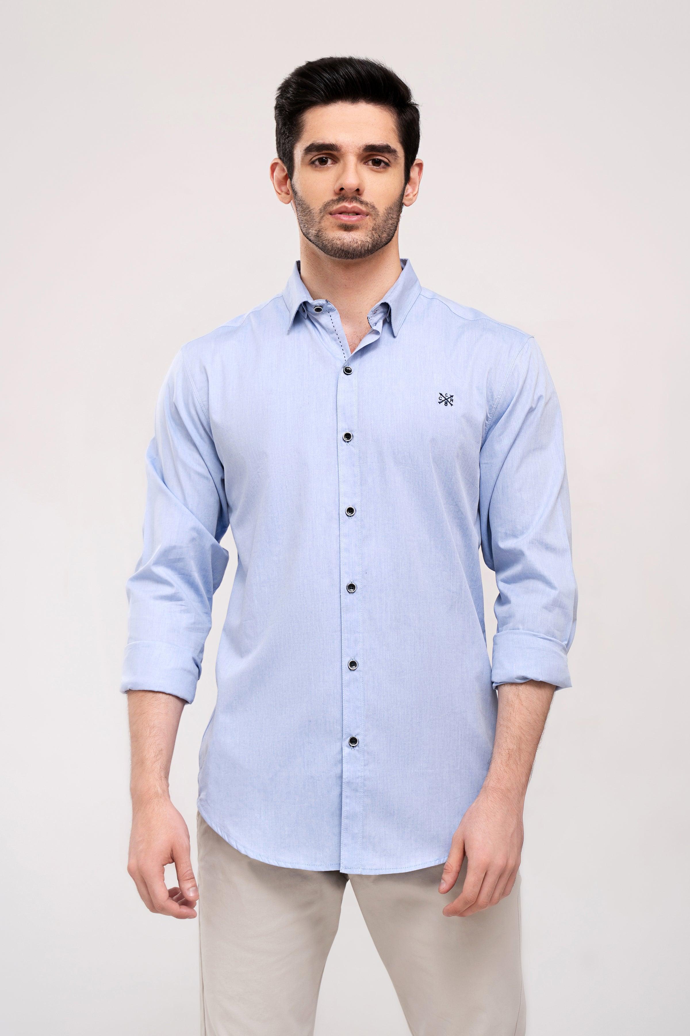 CASUAL SHIRT SKY BLUE at Charcoal Clothing