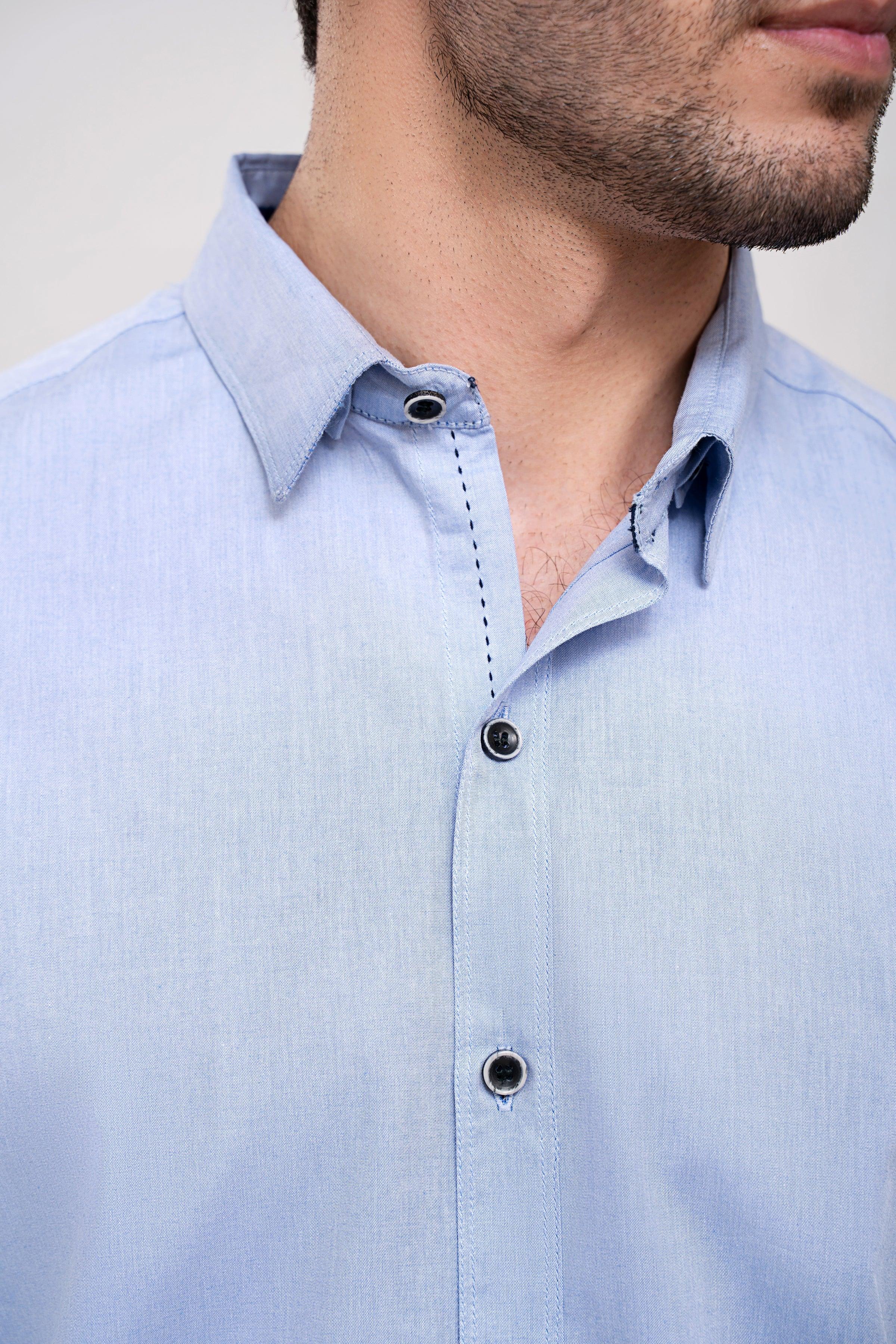 CASUAL SHIRT SKY BLUE at Charcoal Clothing