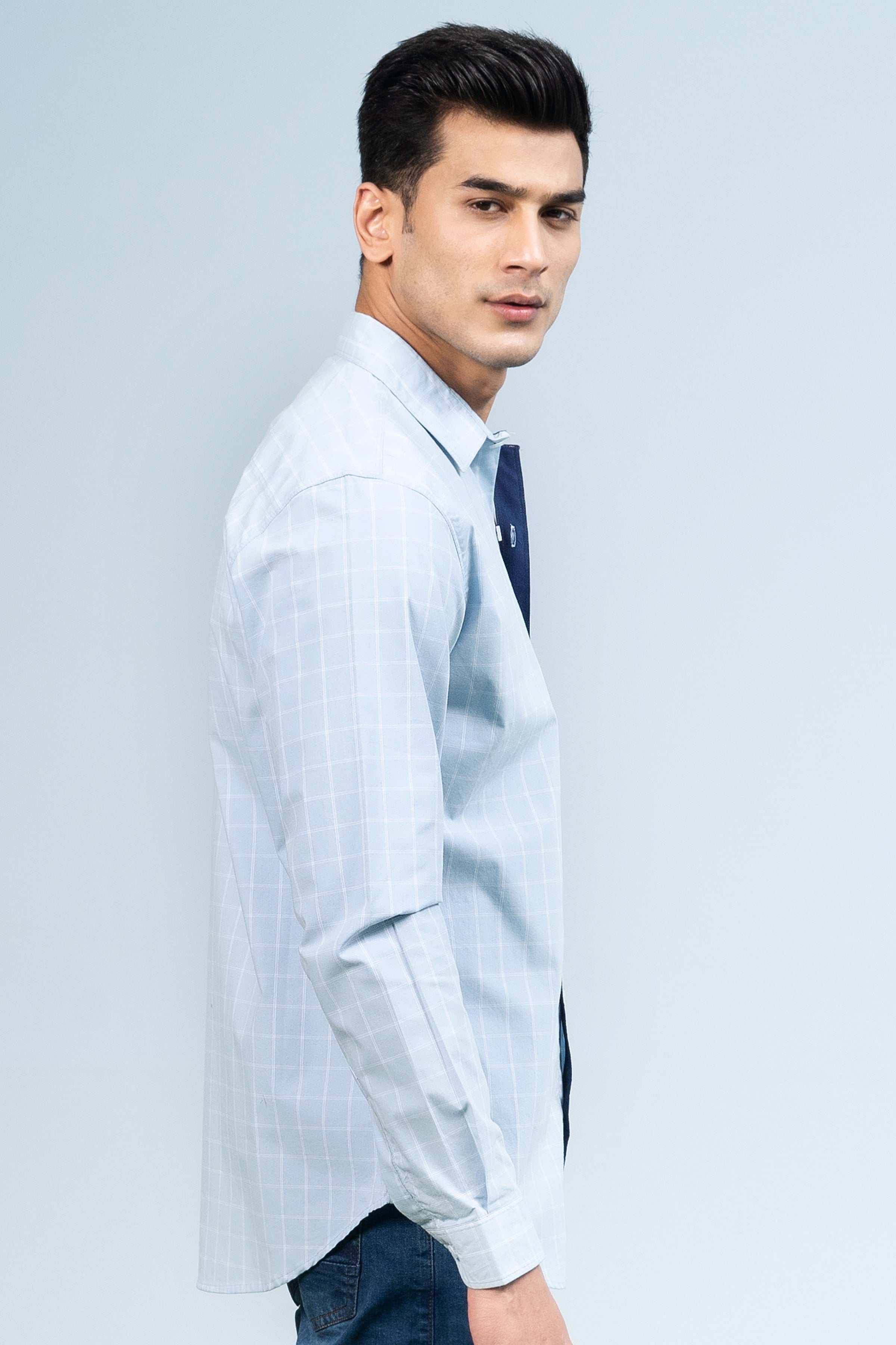CASUAL SHIRT SKY CHECK at Charcoal Clothing