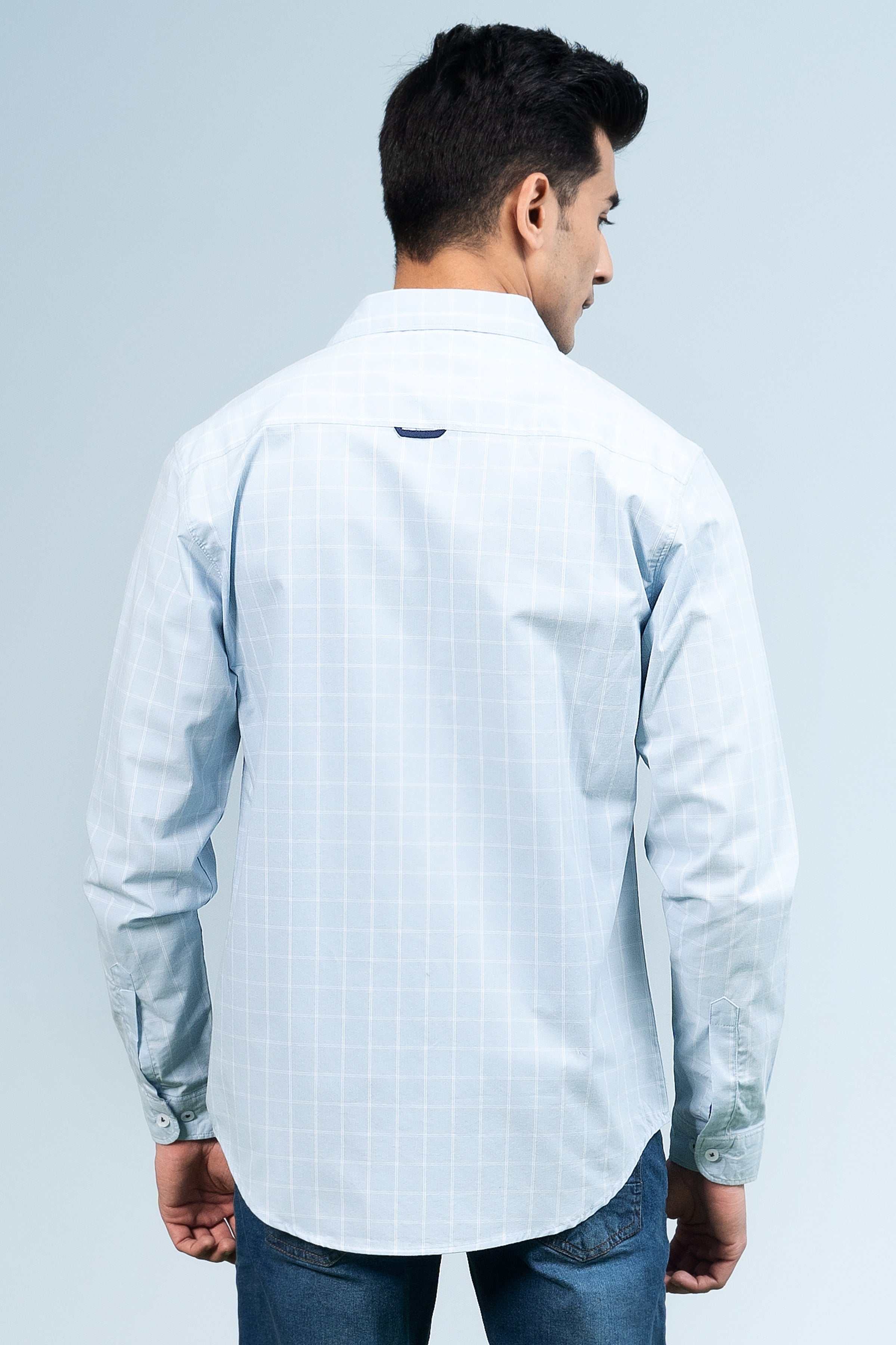 CASUAL SHIRT SKY CHECK at Charcoal Clothing