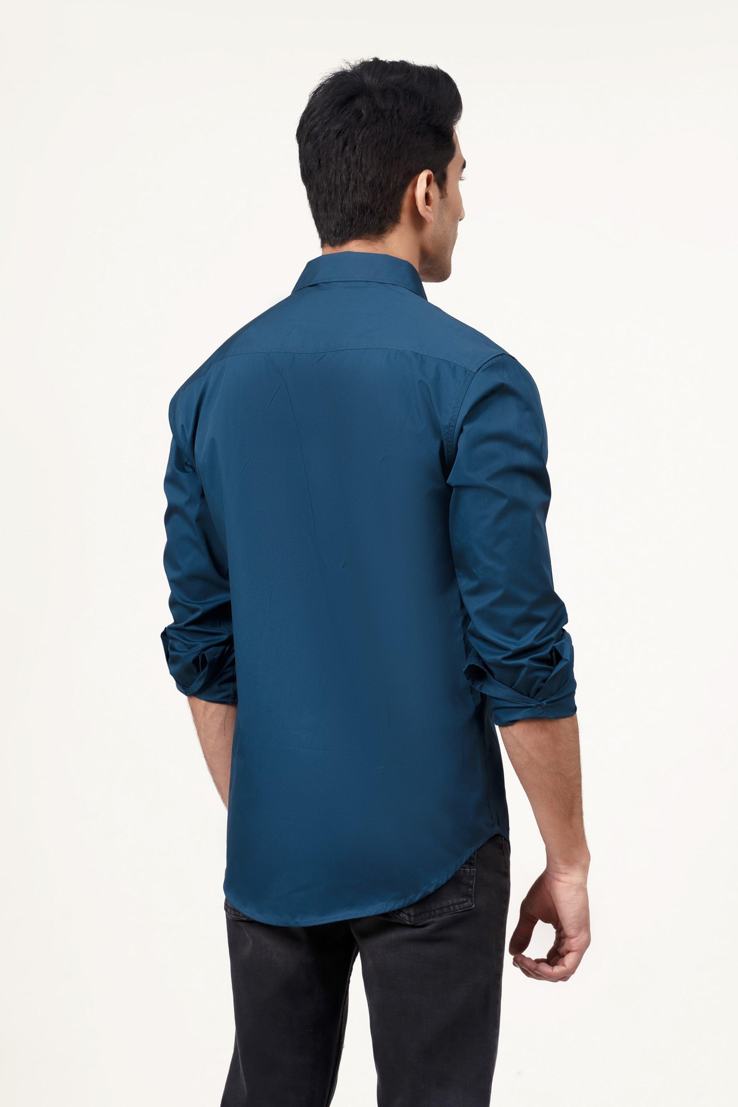 CASUAL SHIRT TAN BLUE at Charcoal Clothing
