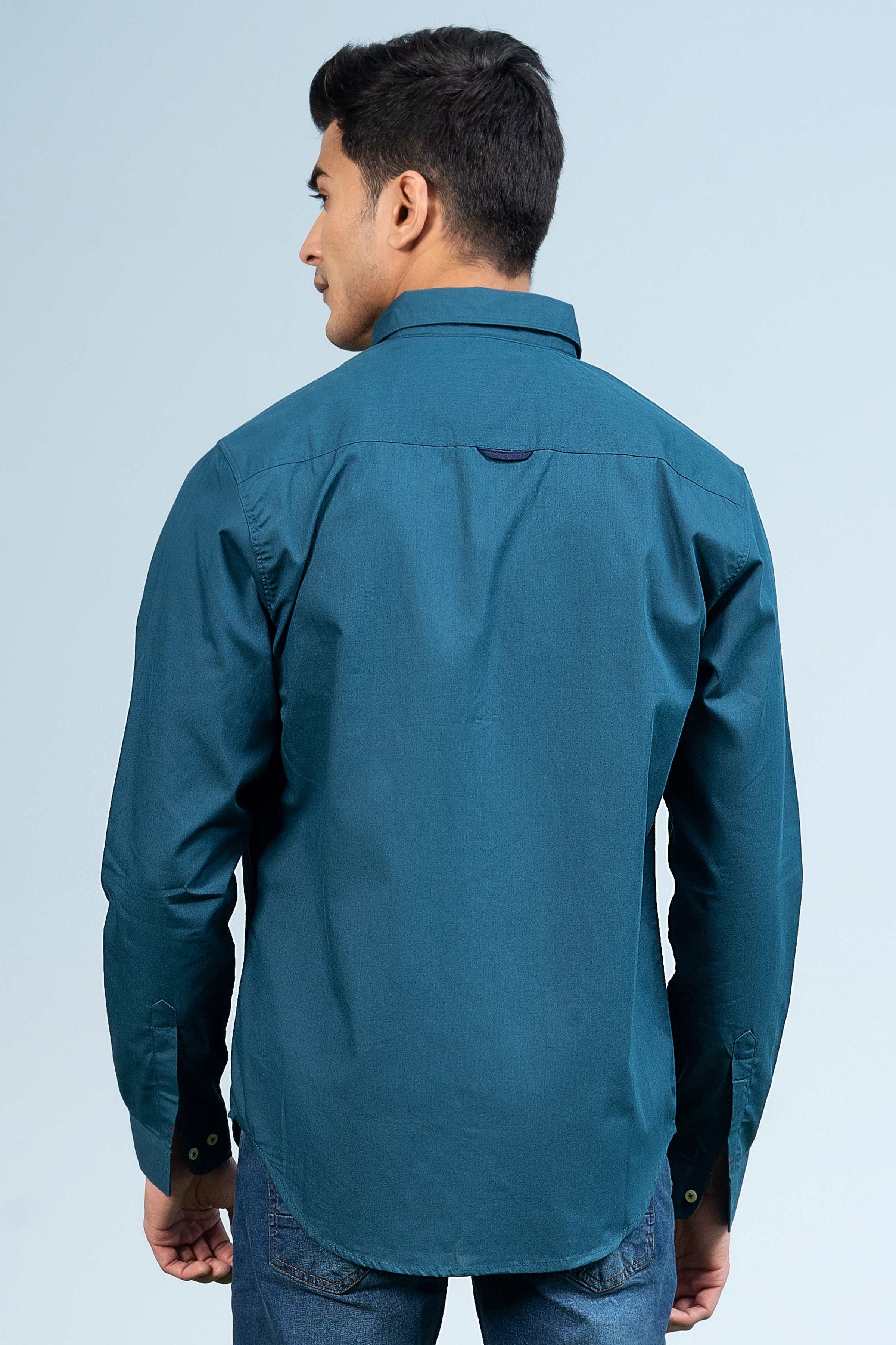 CASUAL SHIRT TAN BLUE at Charcoal Clothing