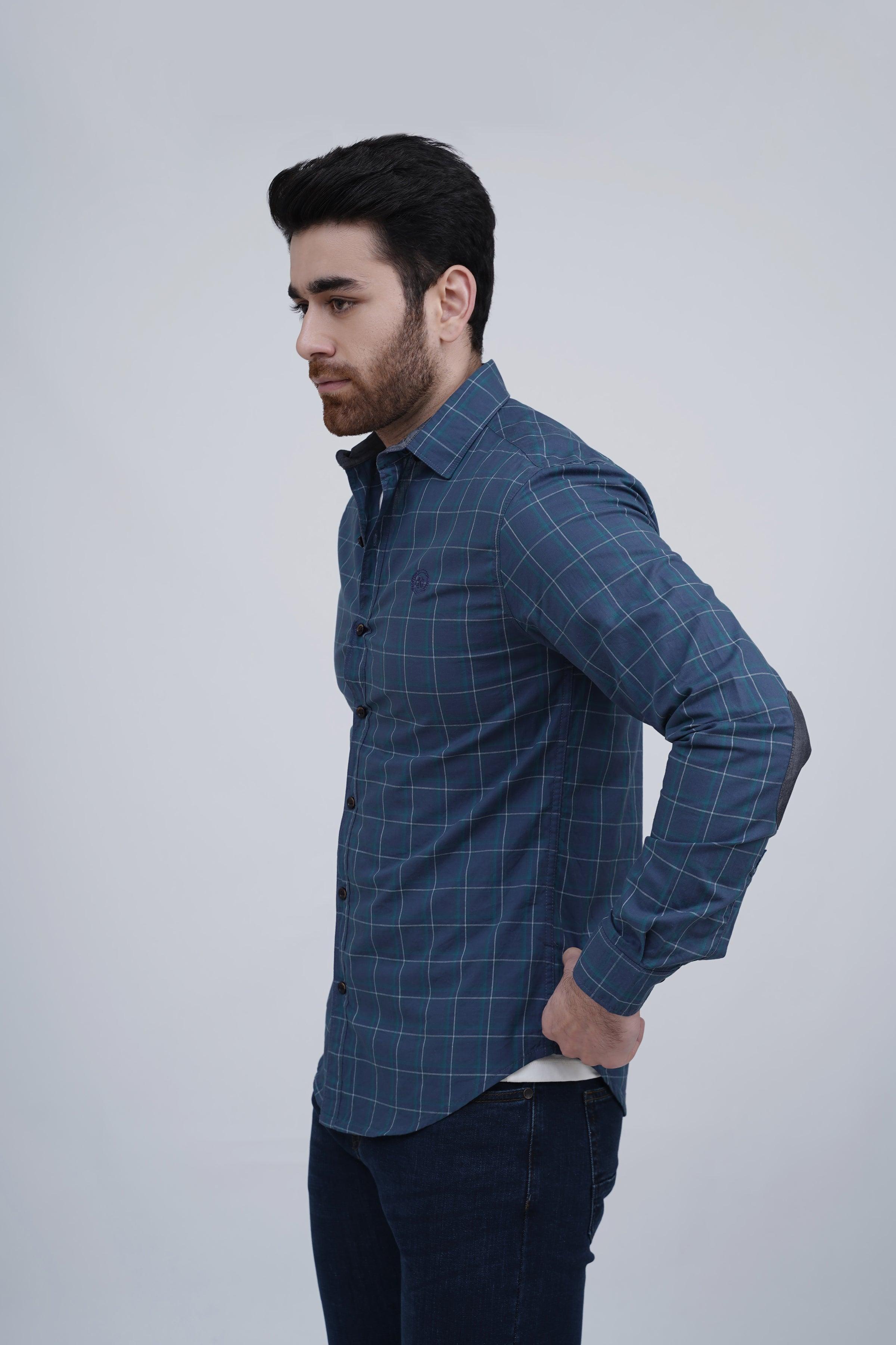 CASUAL SHIRT TEAL BLUE at Charcoal Clothing