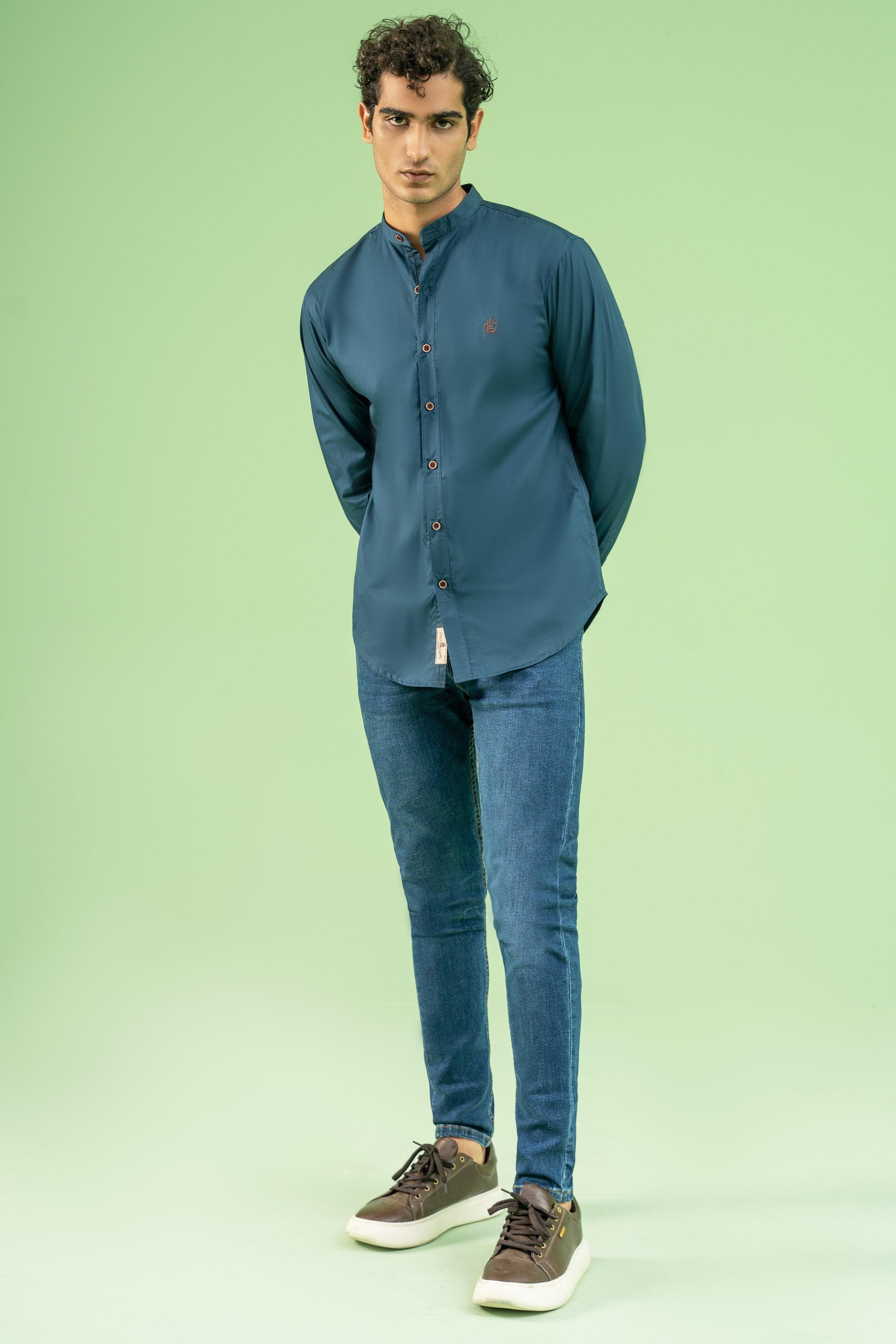 CASUAL SHIRT TEAL BLUE at Charcoal Clothing