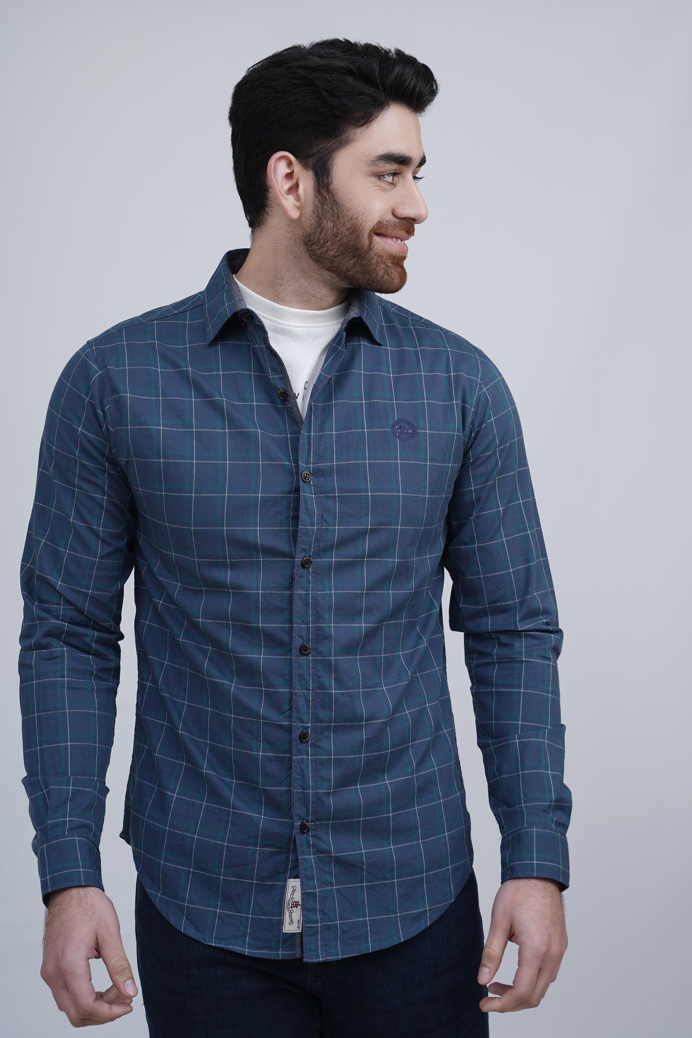 CASUAL SHIRT TEAL BLUE at Charcoal Clothing
