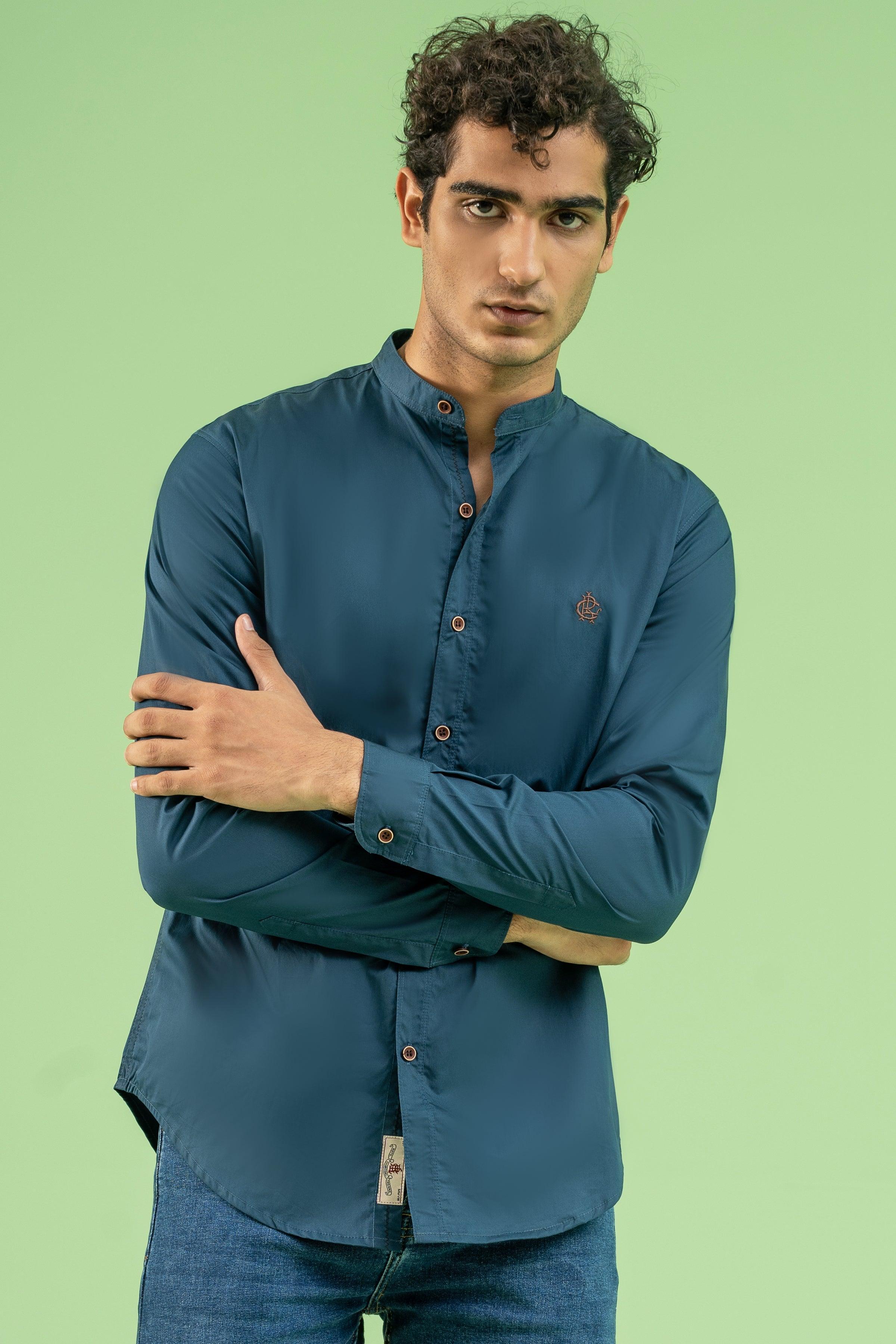 CASUAL SHIRT TEAL BLUE at Charcoal Clothing