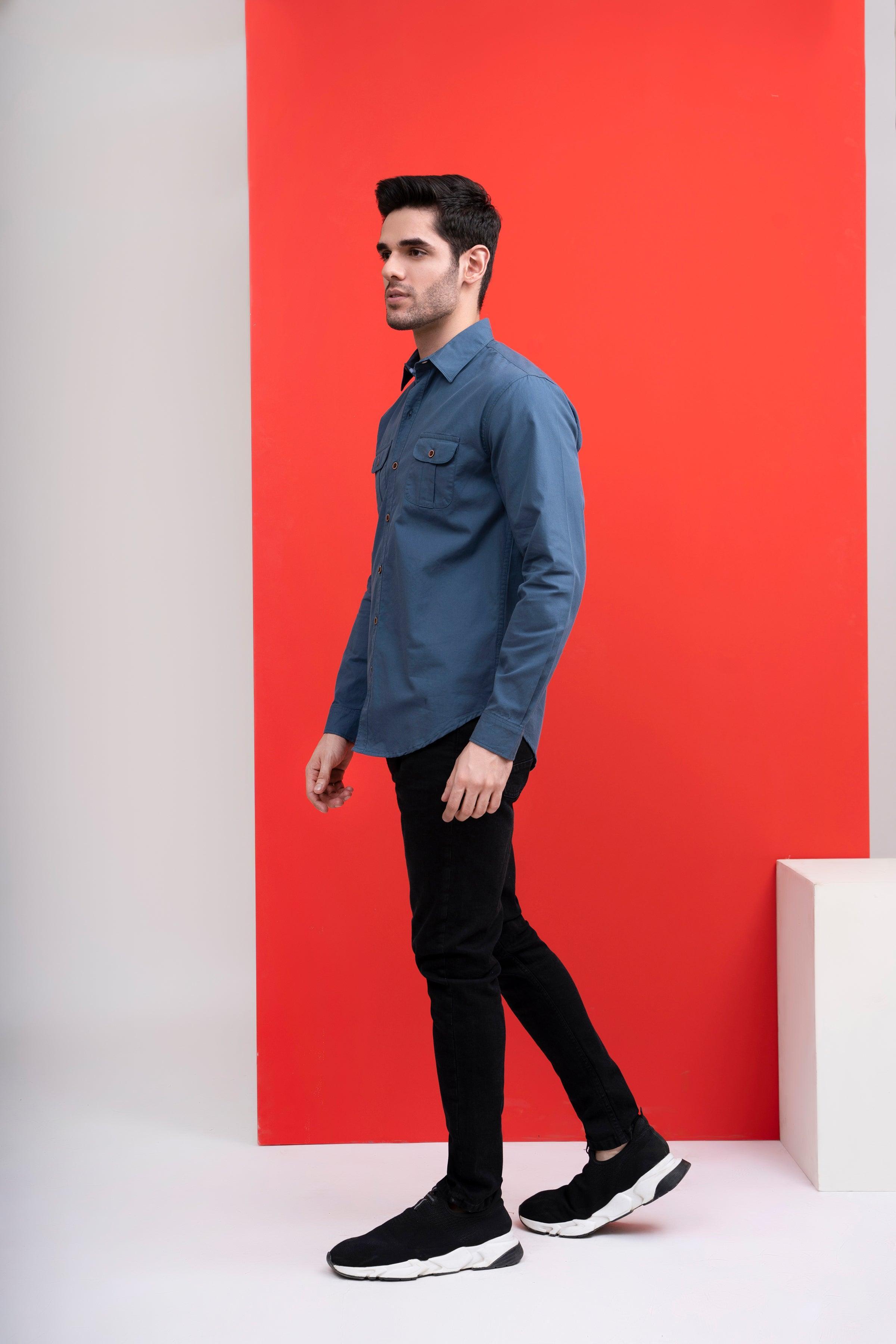 CASUAL SHIRT TEAL at Charcoal Clothing