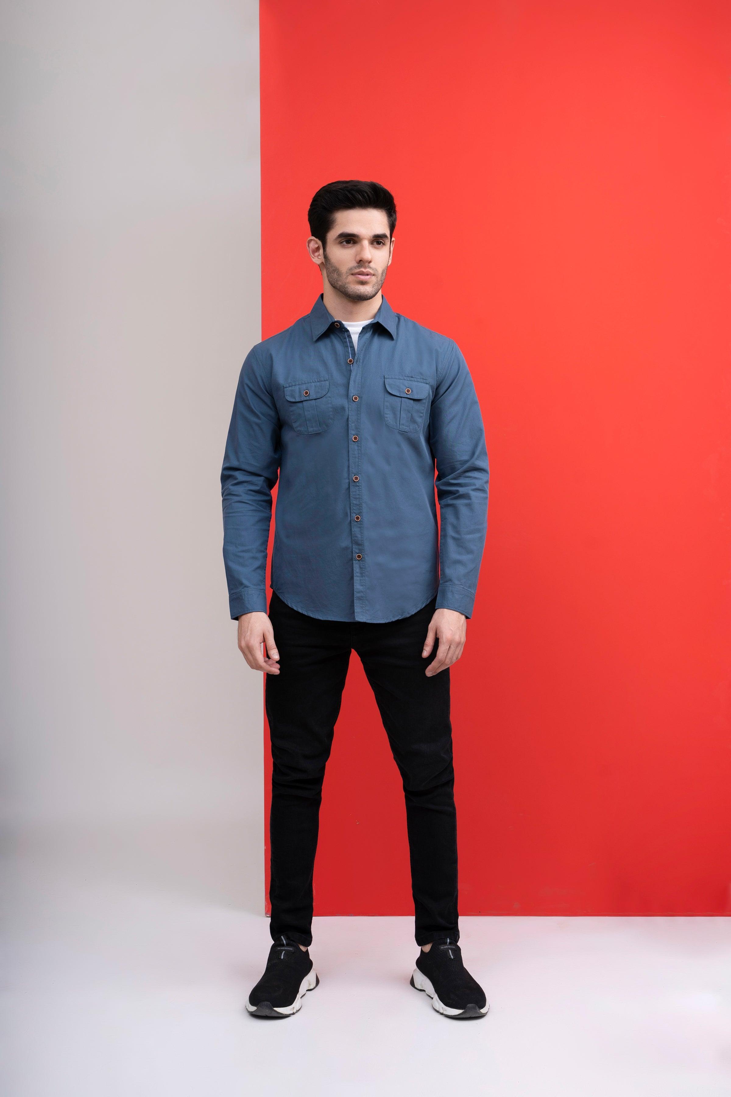 CASUAL SHIRT TEAL at Charcoal Clothing