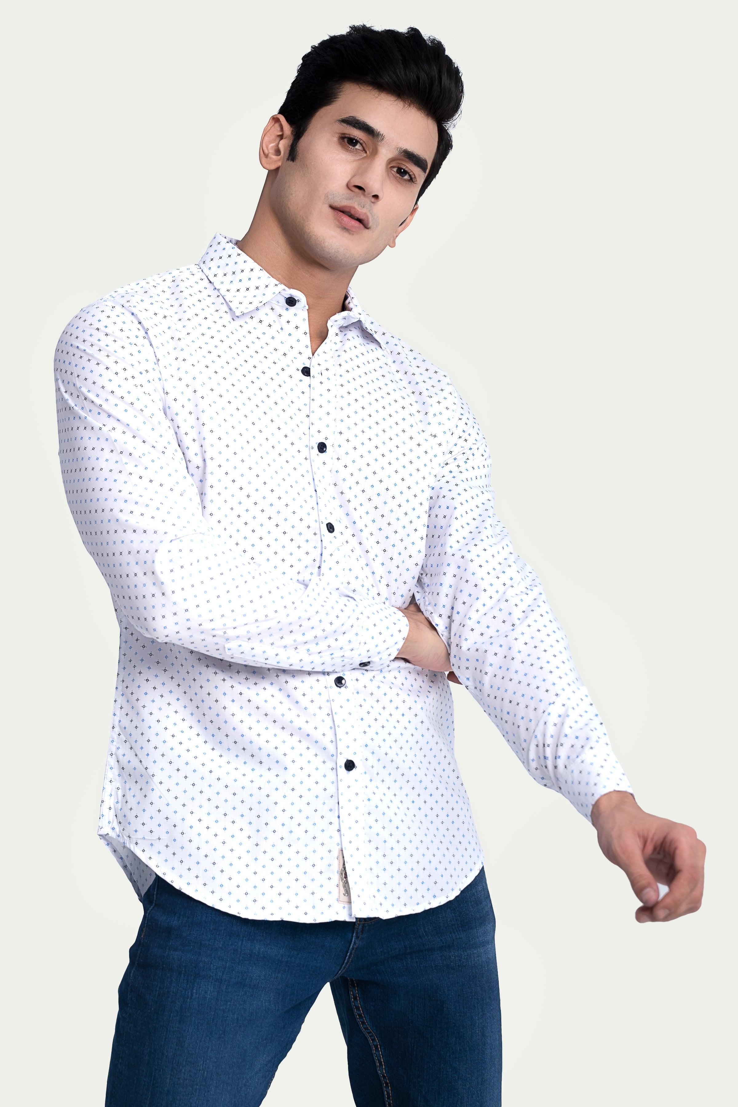 CASUAL SHIRT WHITE PRINTED at Charcoal Clothing