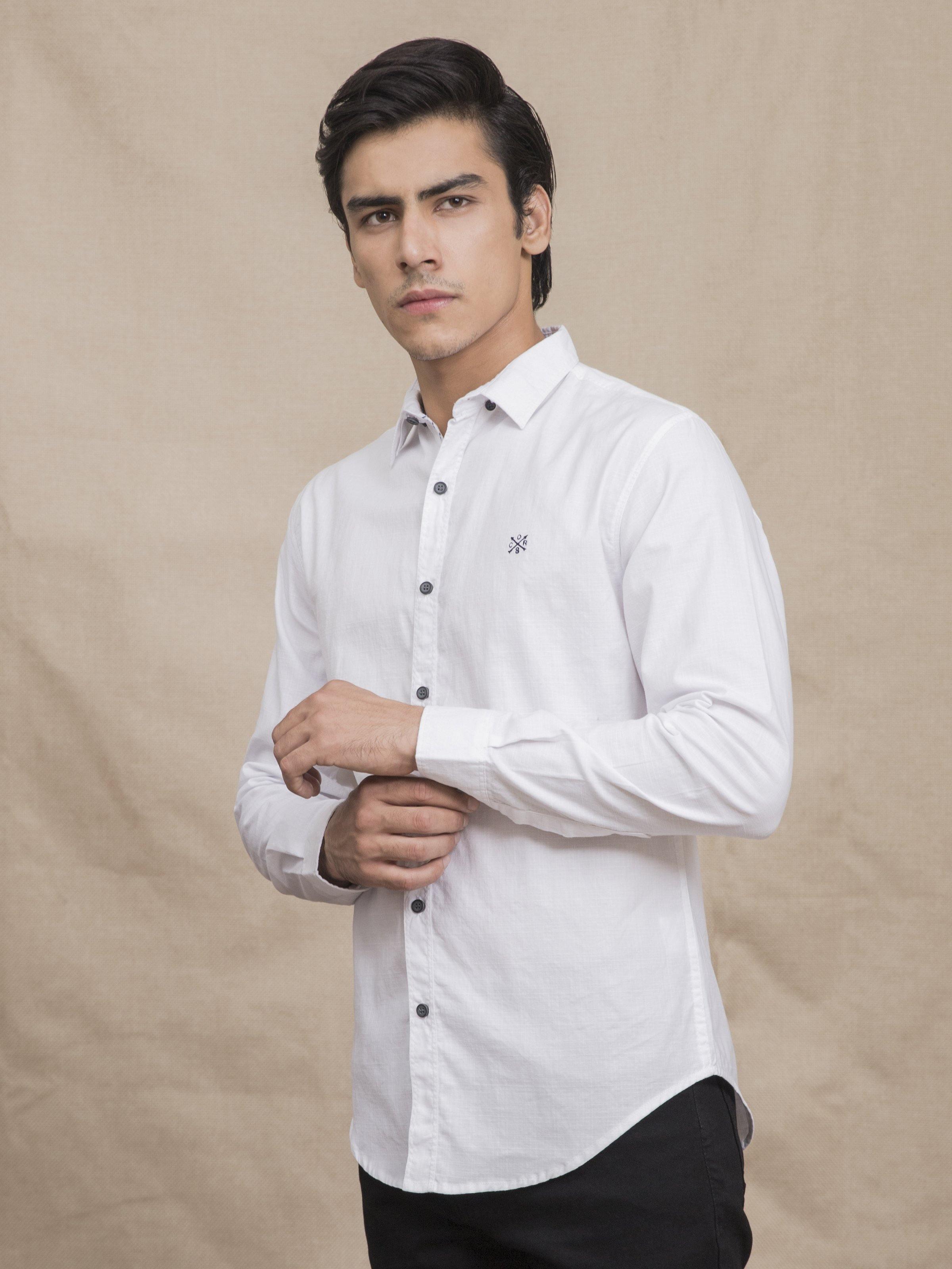 CASUAL SHIRT WHITE at Charcoal Clothing