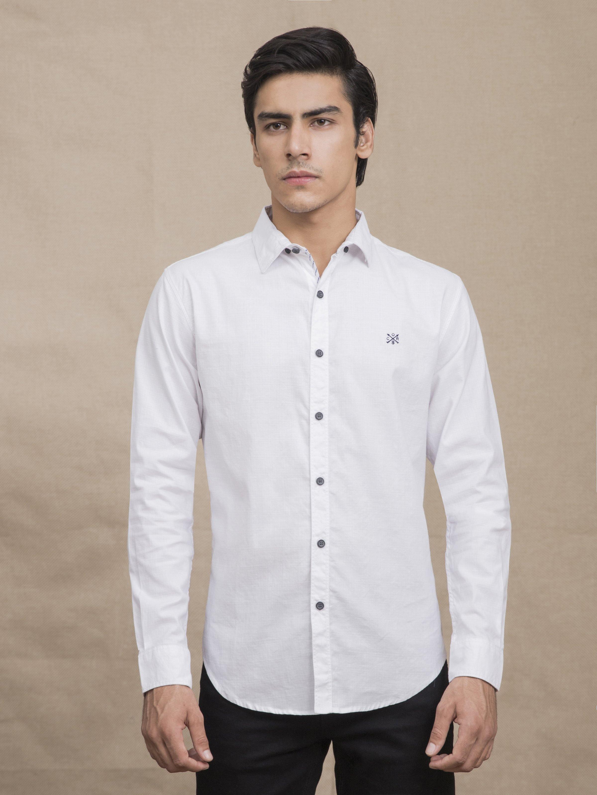 CASUAL SHIRT WHITE at Charcoal Clothing