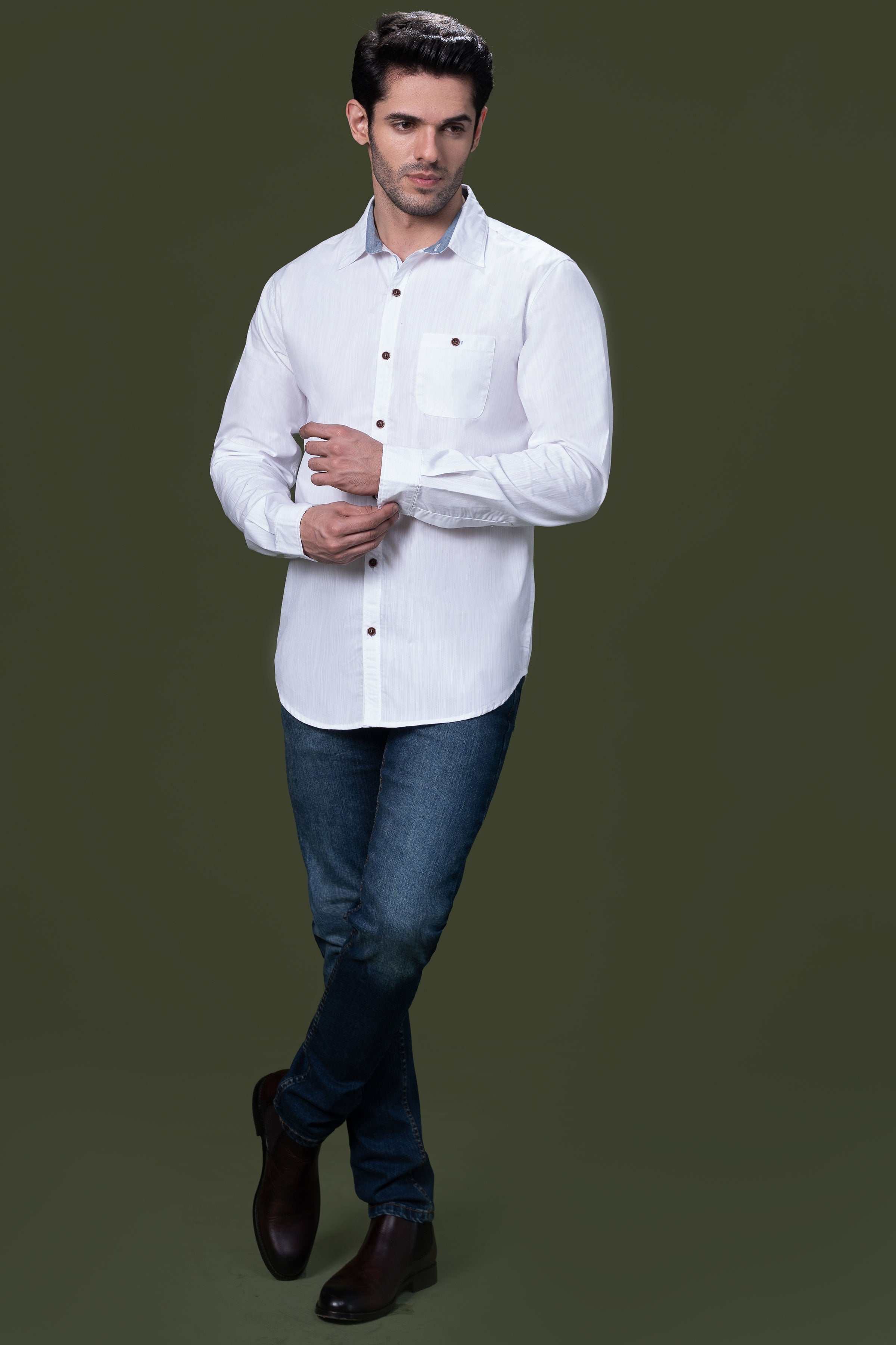 CASUAL SHIRT WHITE at Charcoal Clothing