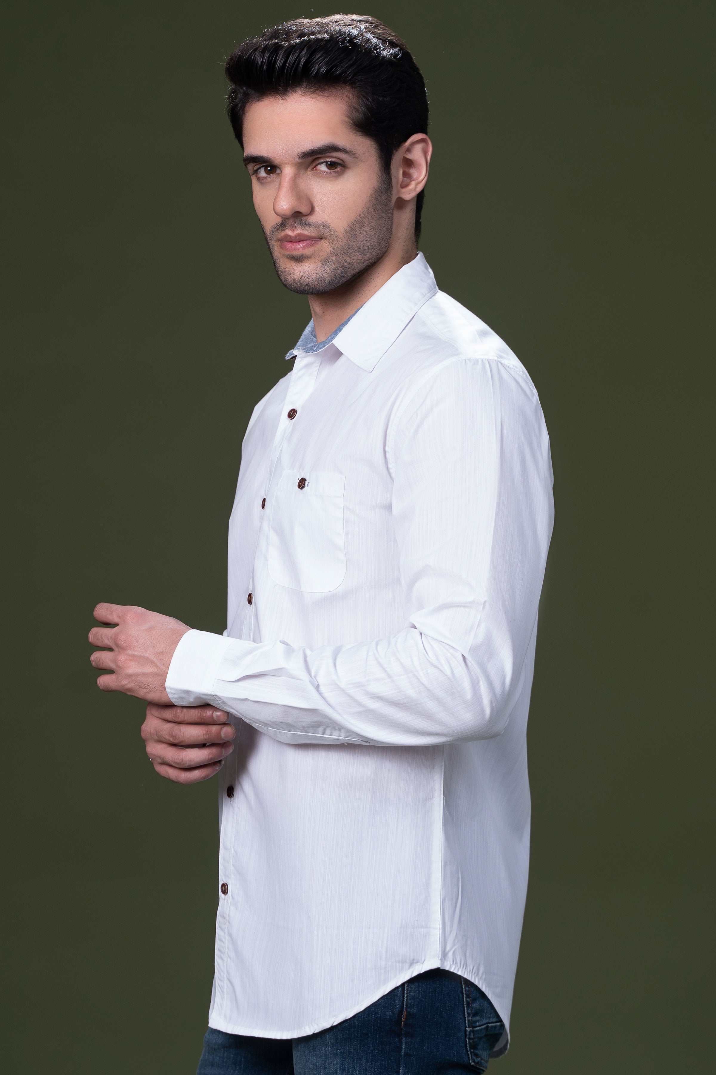 CASUAL SHIRT WHITE at Charcoal Clothing