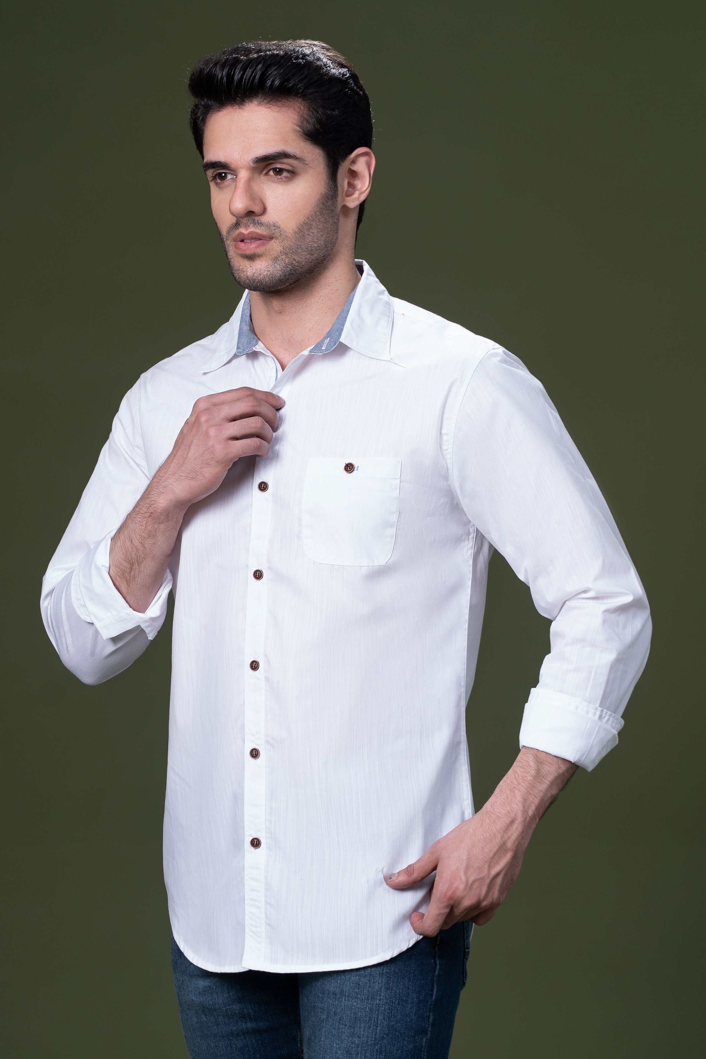 CASUAL SHIRT WHITE at Charcoal Clothing