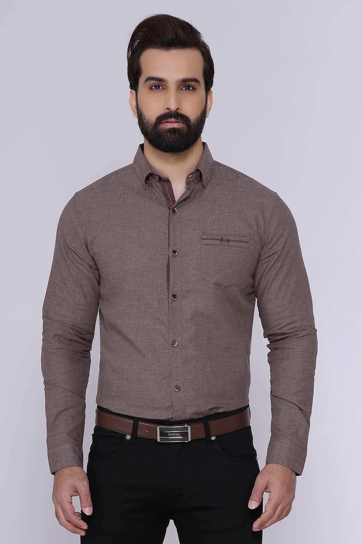 CASUAL SHIRTS FULL SLEEVE GREEN at Charcoal Clothing