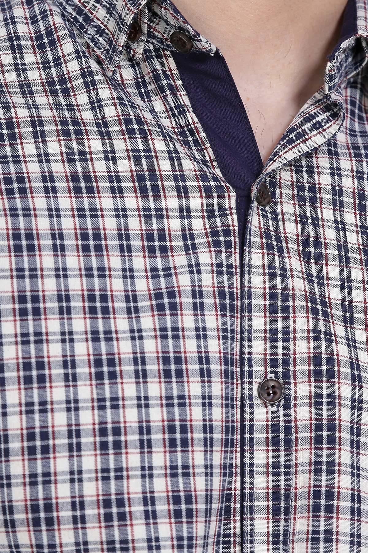 CASUAL SHIRTS FULL SLEEVE NAVY WHITE at Charcoal Clothing