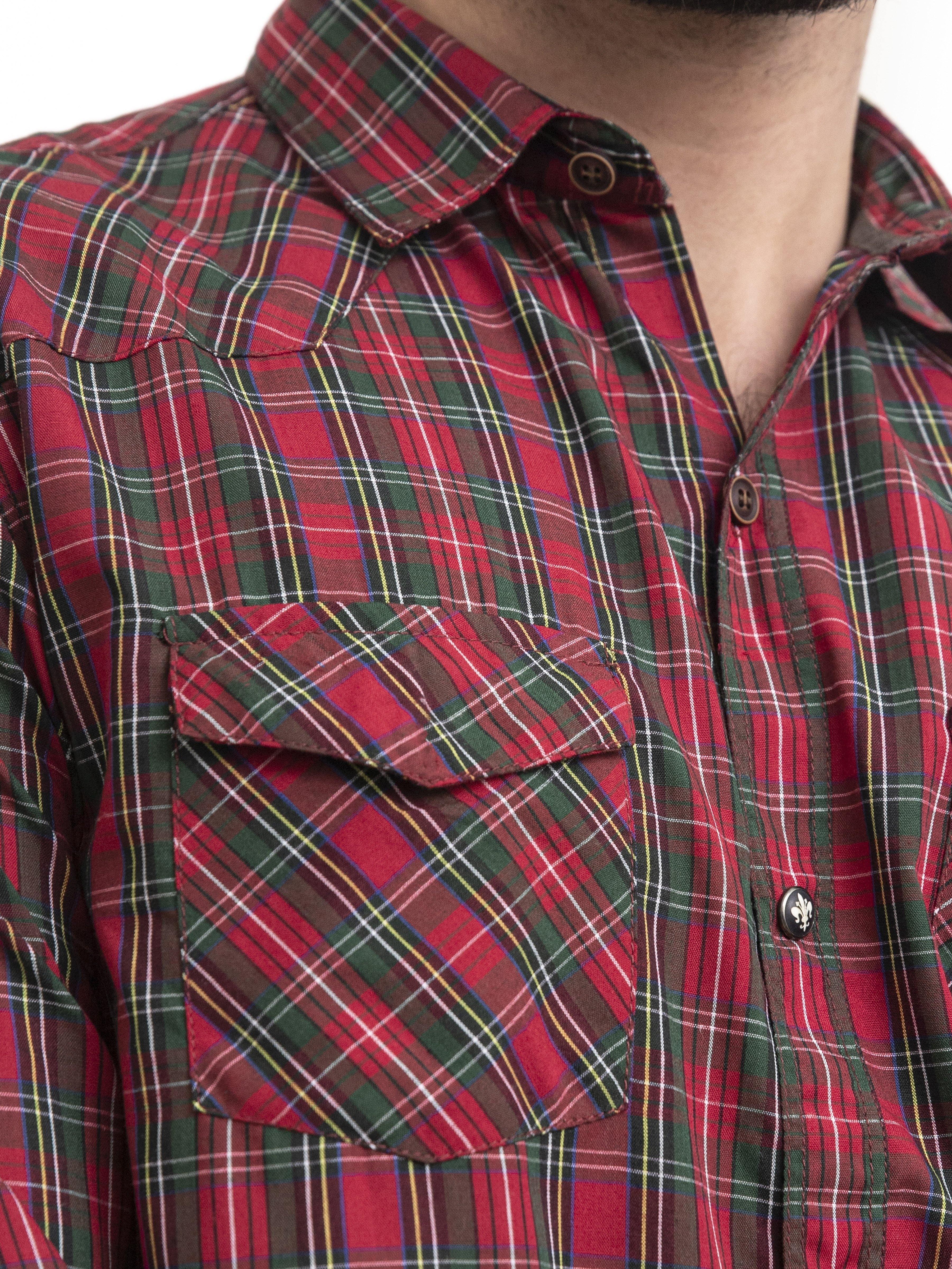 CASUAL SHIRTS FULL SLEEVE RED CHECK at Charcoal Clothing