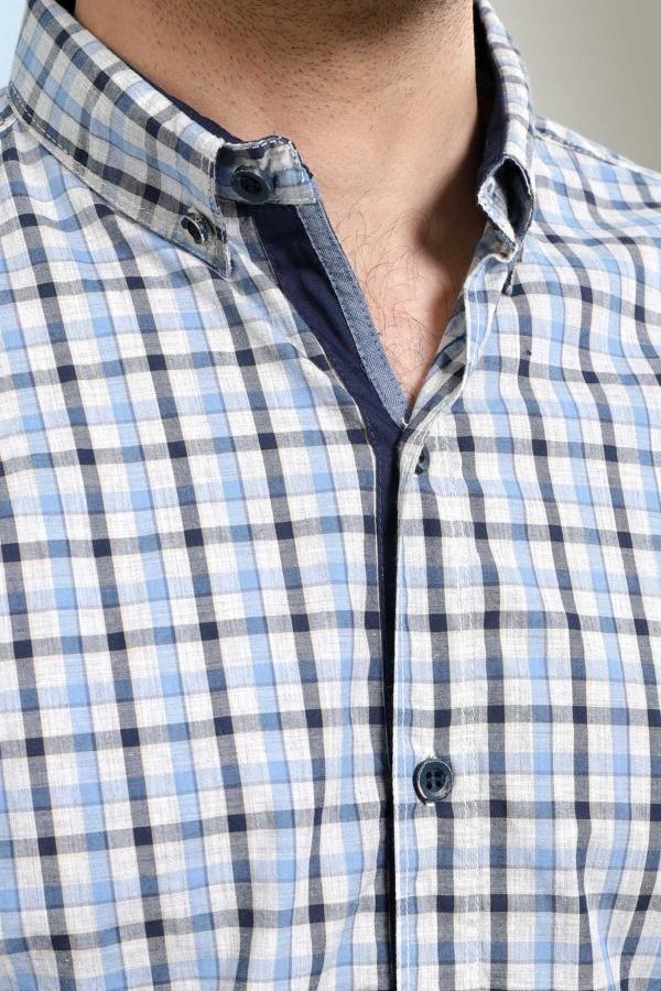 CASUAL SHIRTS FULL SLEEVE SLIM FIT BLUE GREY at Charcoal Clothing