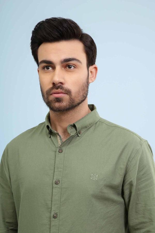 CASUAL SHIRTS FULL SLEEVE SLIM FIT GREEN at Charcoal Clothing