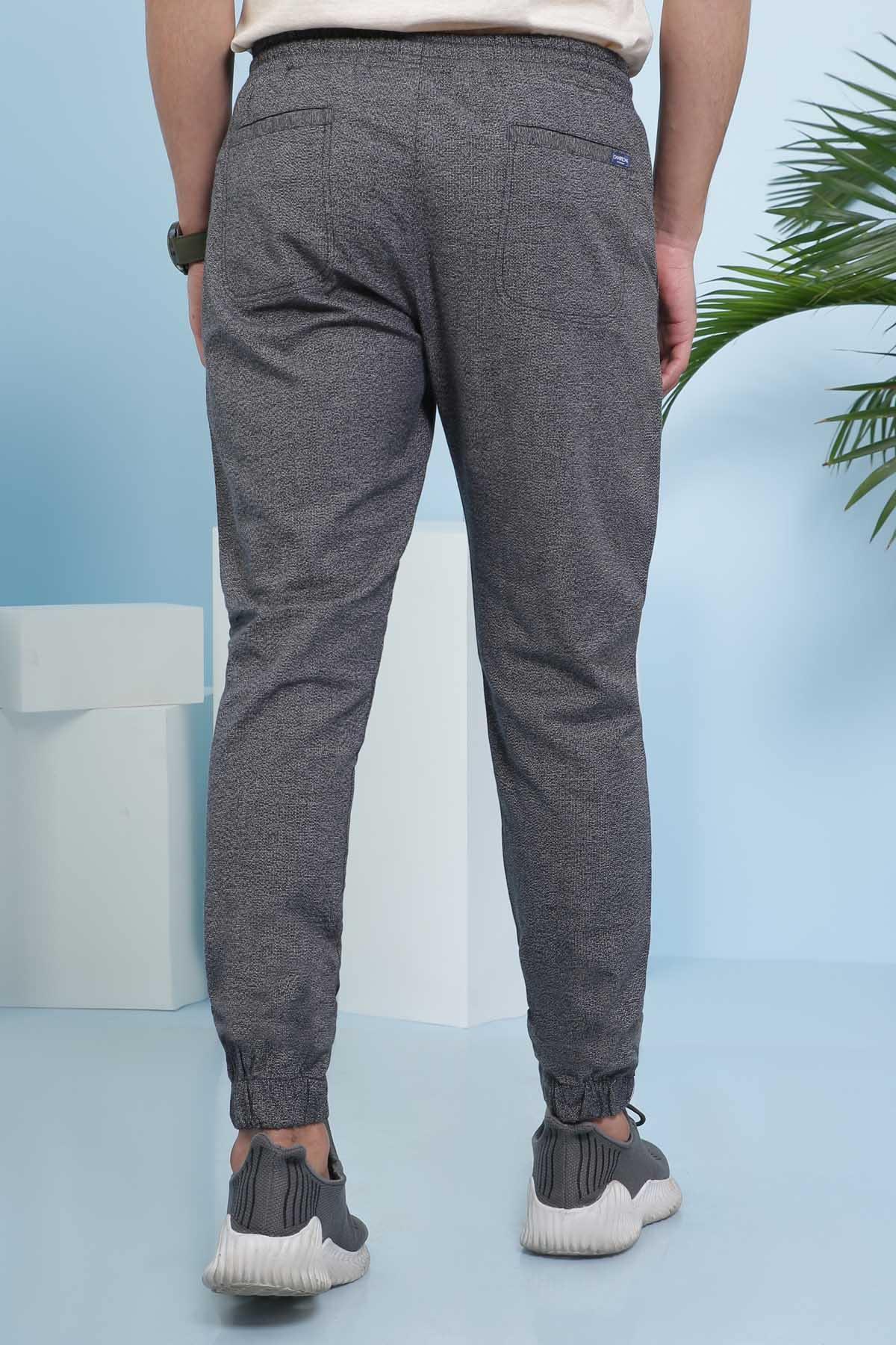 CASUAL TROUSER SLIM FIT BLACK GREY at Charcoal Clothing