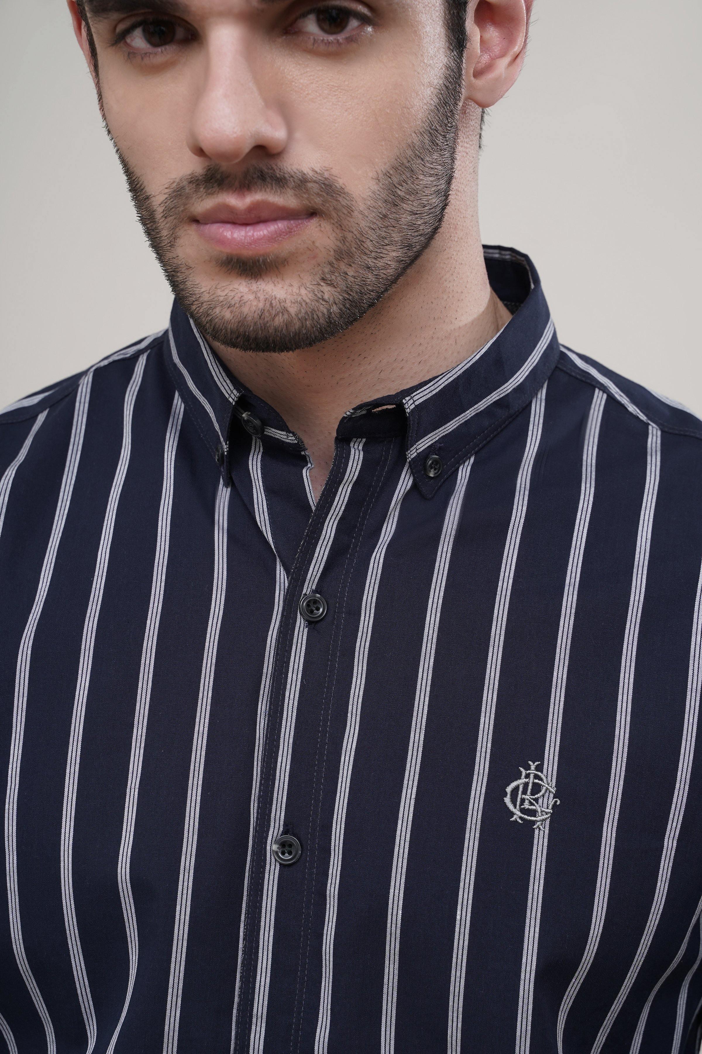 CASUSAL SHIRT NAVY at Charcoal Clothing