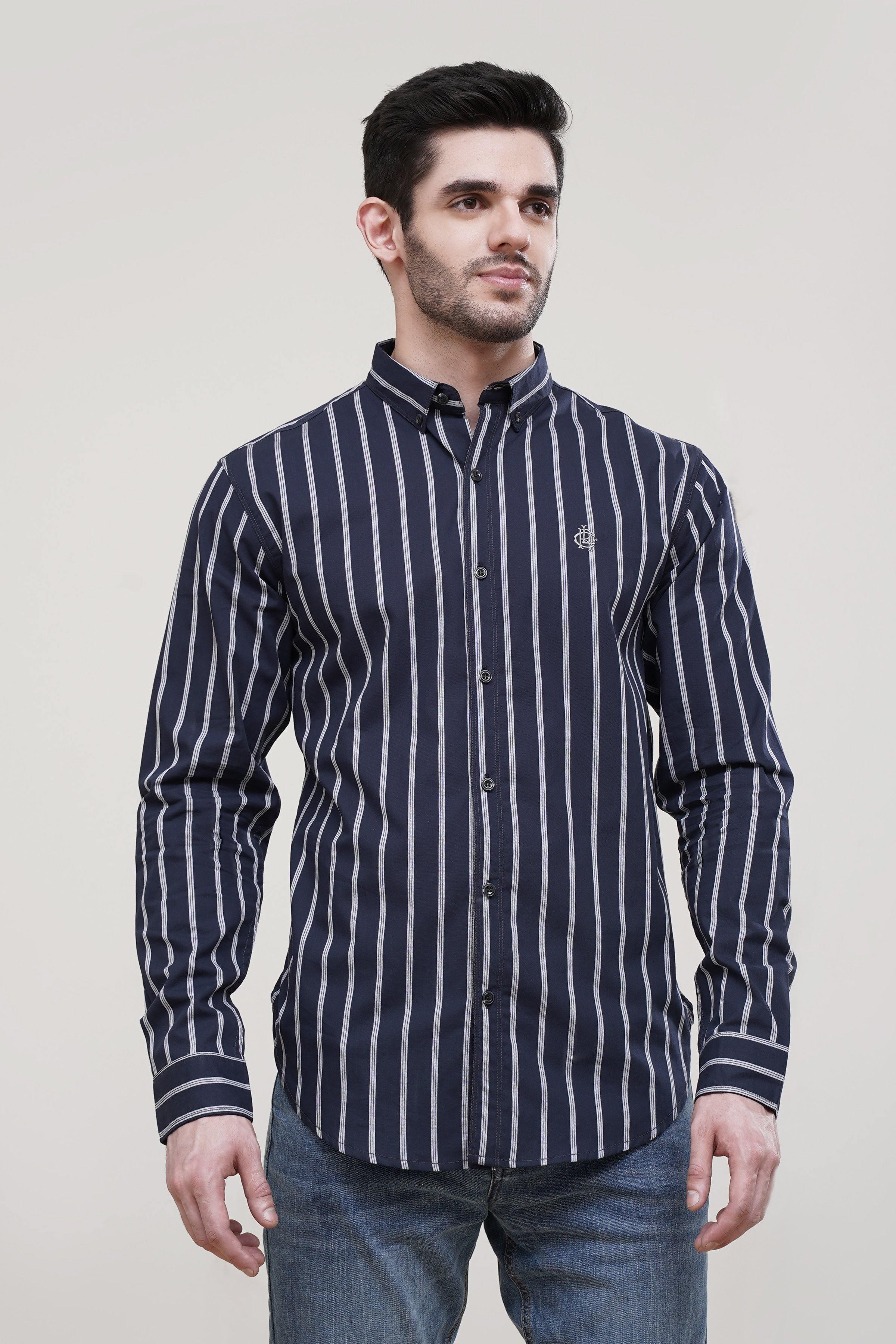 CASUSAL SHIRT NAVY at Charcoal Clothing