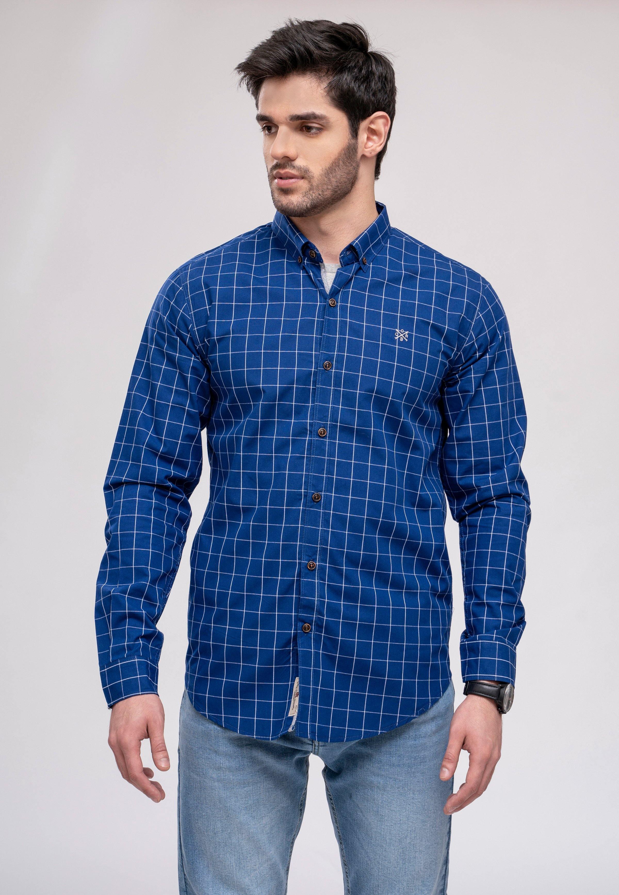 CAUSAL SHIRT NAVY BLUE at Charcoal Clothing