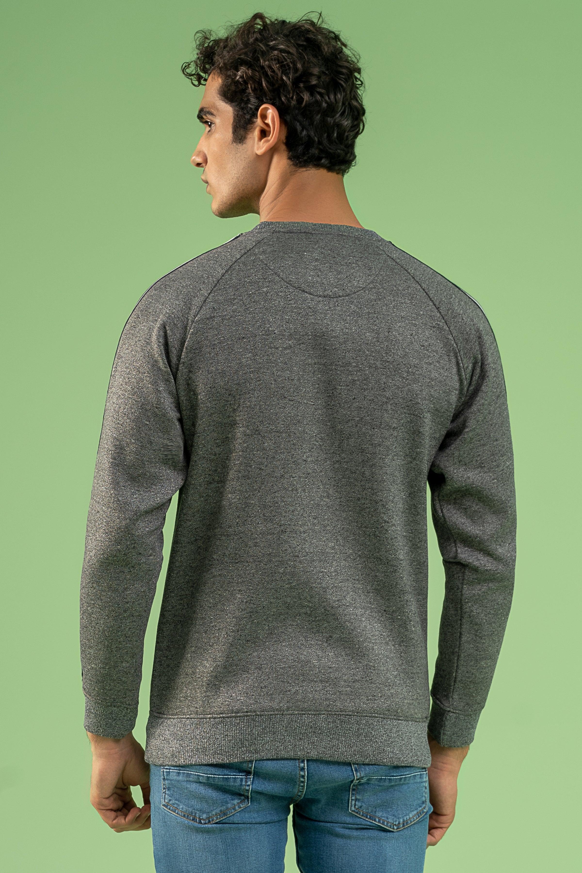 CHAIN YARN FLEECE SWEAT SHIRT GREY at Charcoal Clothing