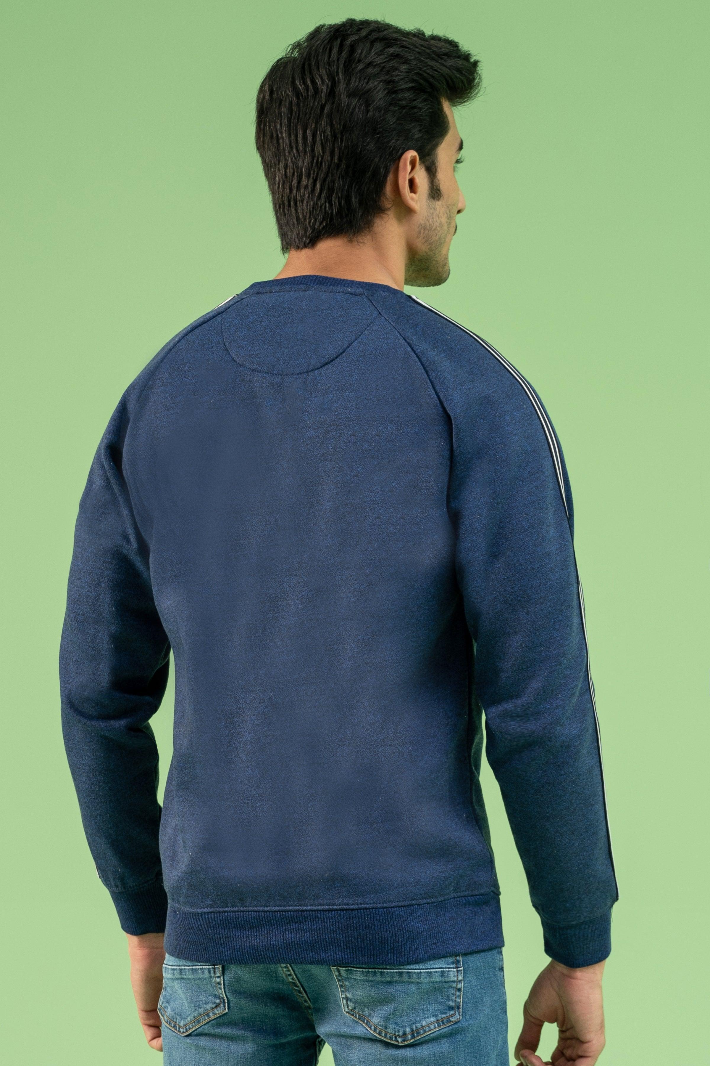 CHAIN YARN FLEECE SWEAT SHIRT INDIGO BLUE at Charcoal Clothing