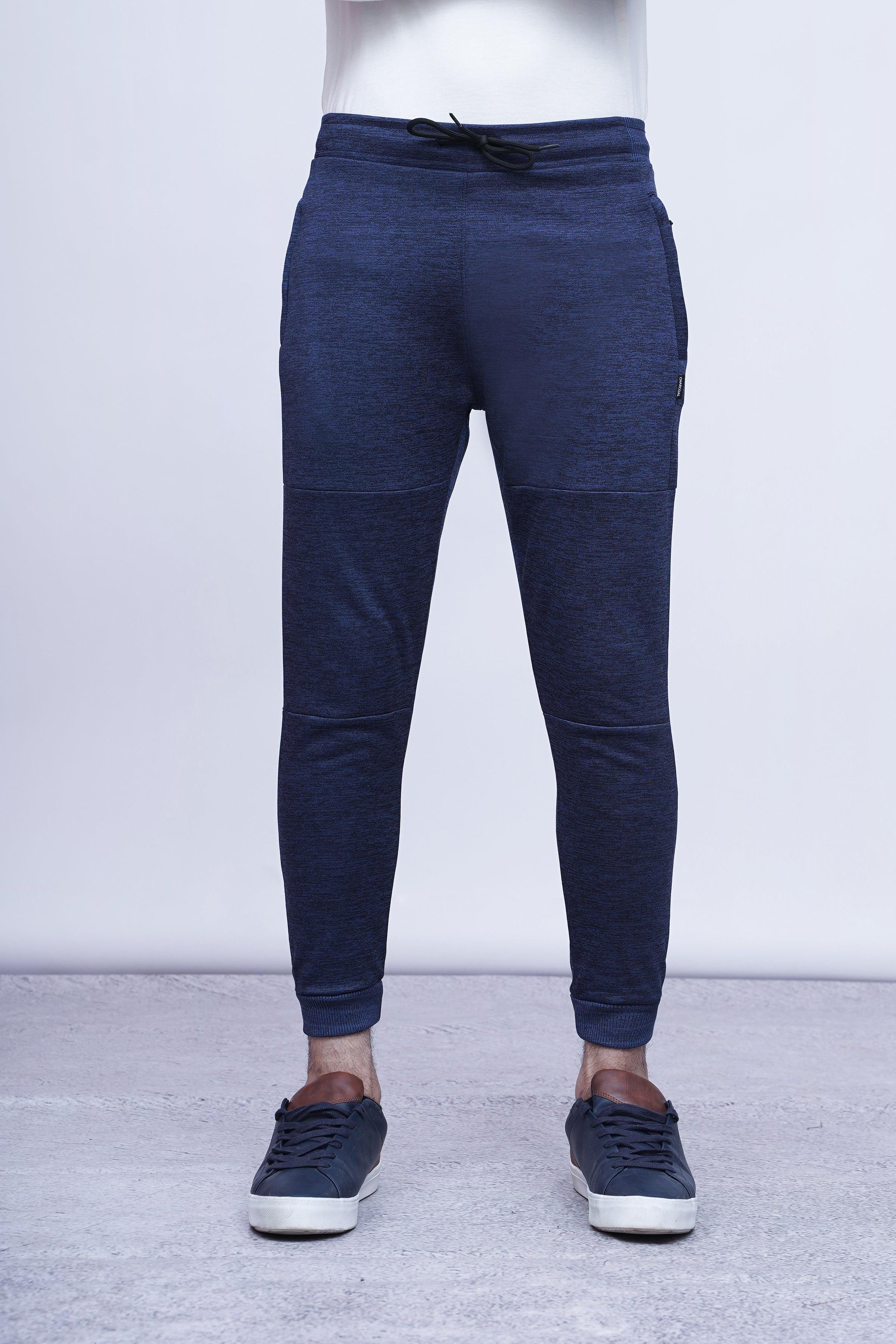 CHAIN YARN FLEECE TROUSER NAVY MELANGE at Charcoal Clothing