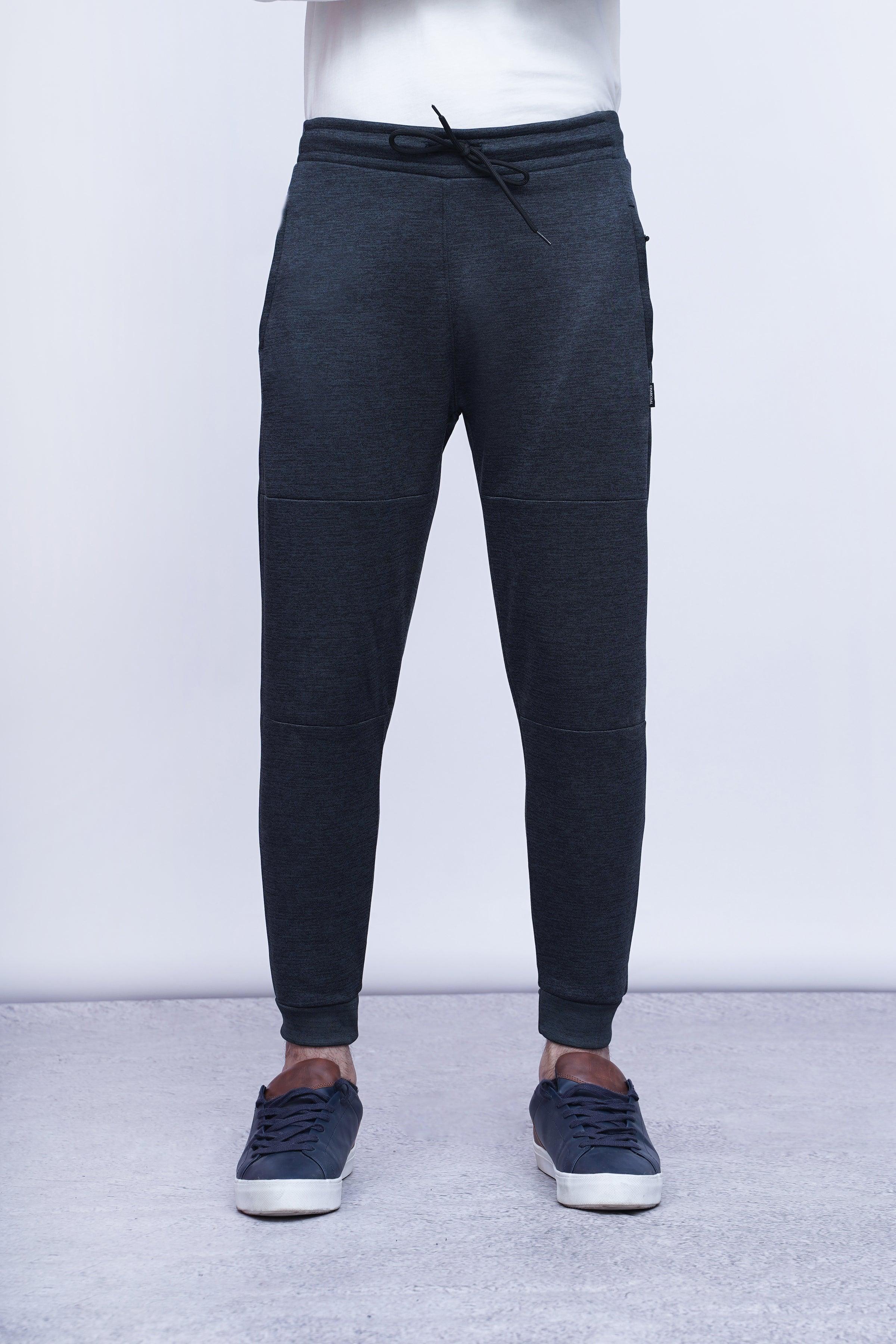 CHAIN YARN FLEECE TROUSER OLIVE MELANGE at Charcoal Clothing