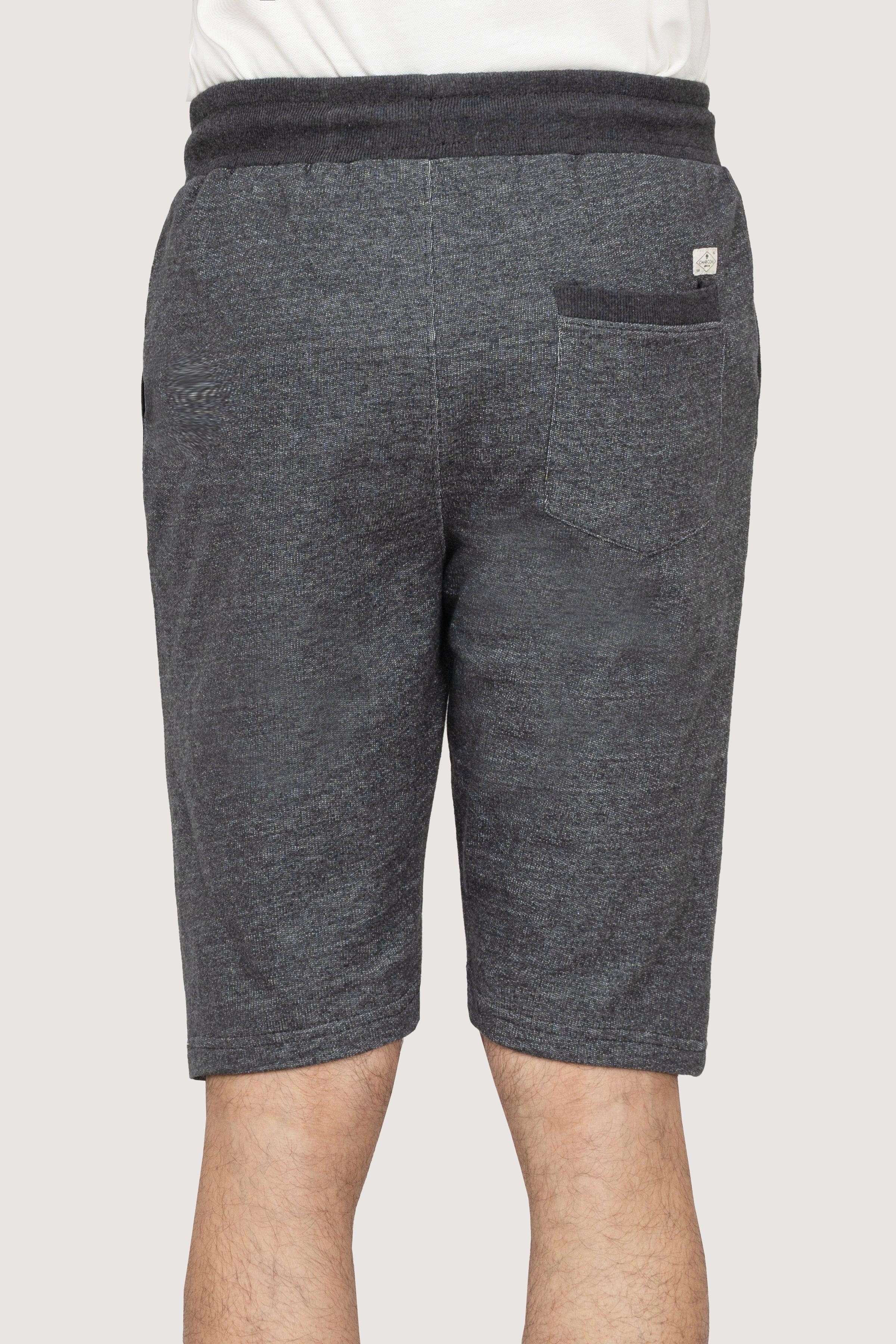 CHAIN YARN REGULAR FIT DARK GREY SHORTS at Charcoal Clothing